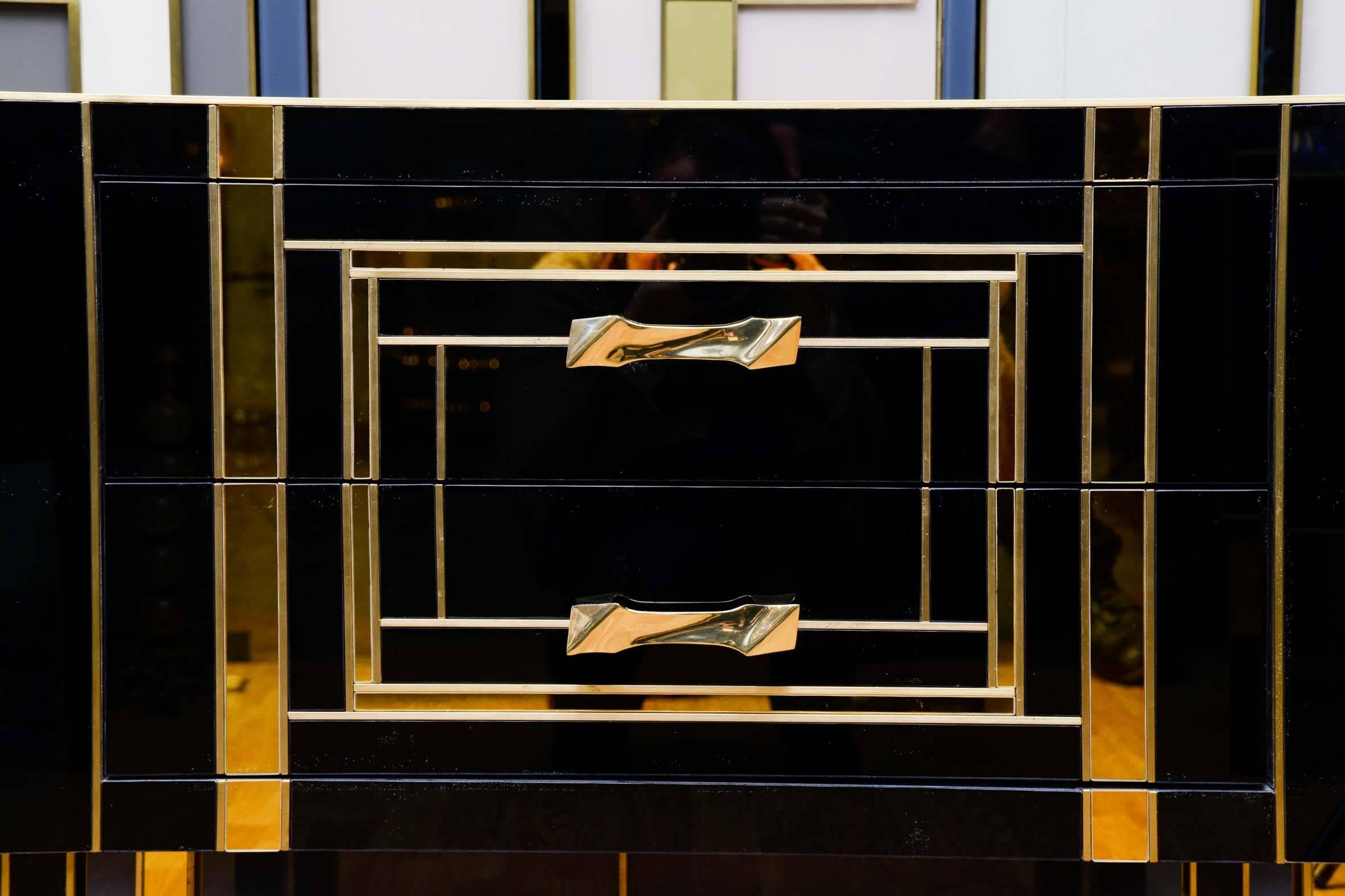 Spanish Pair of Nightstands in Tinted Glass, Exclusive Design Made for Justine