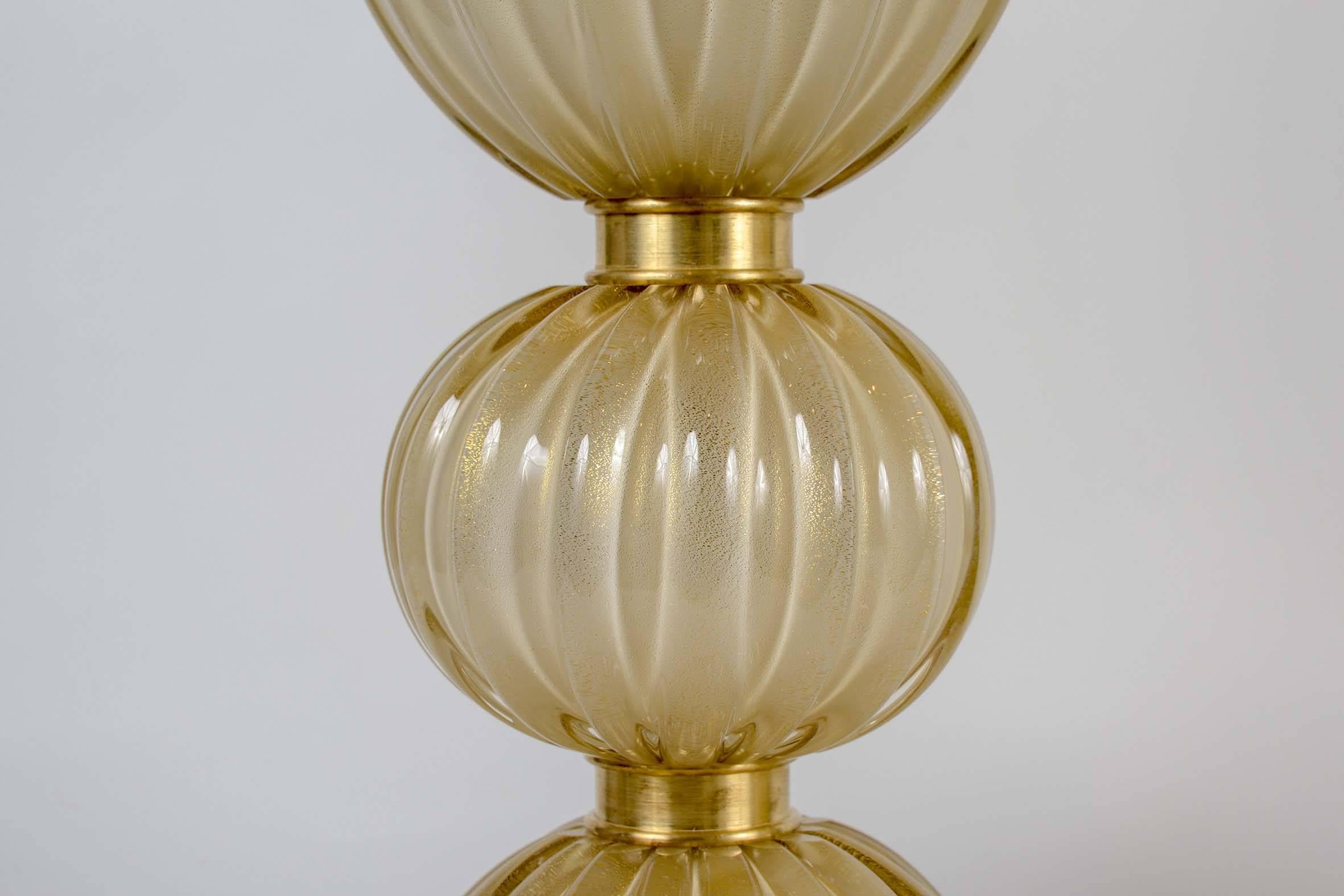 Late 20th Century Pair of Table Lamps in Murano Glass