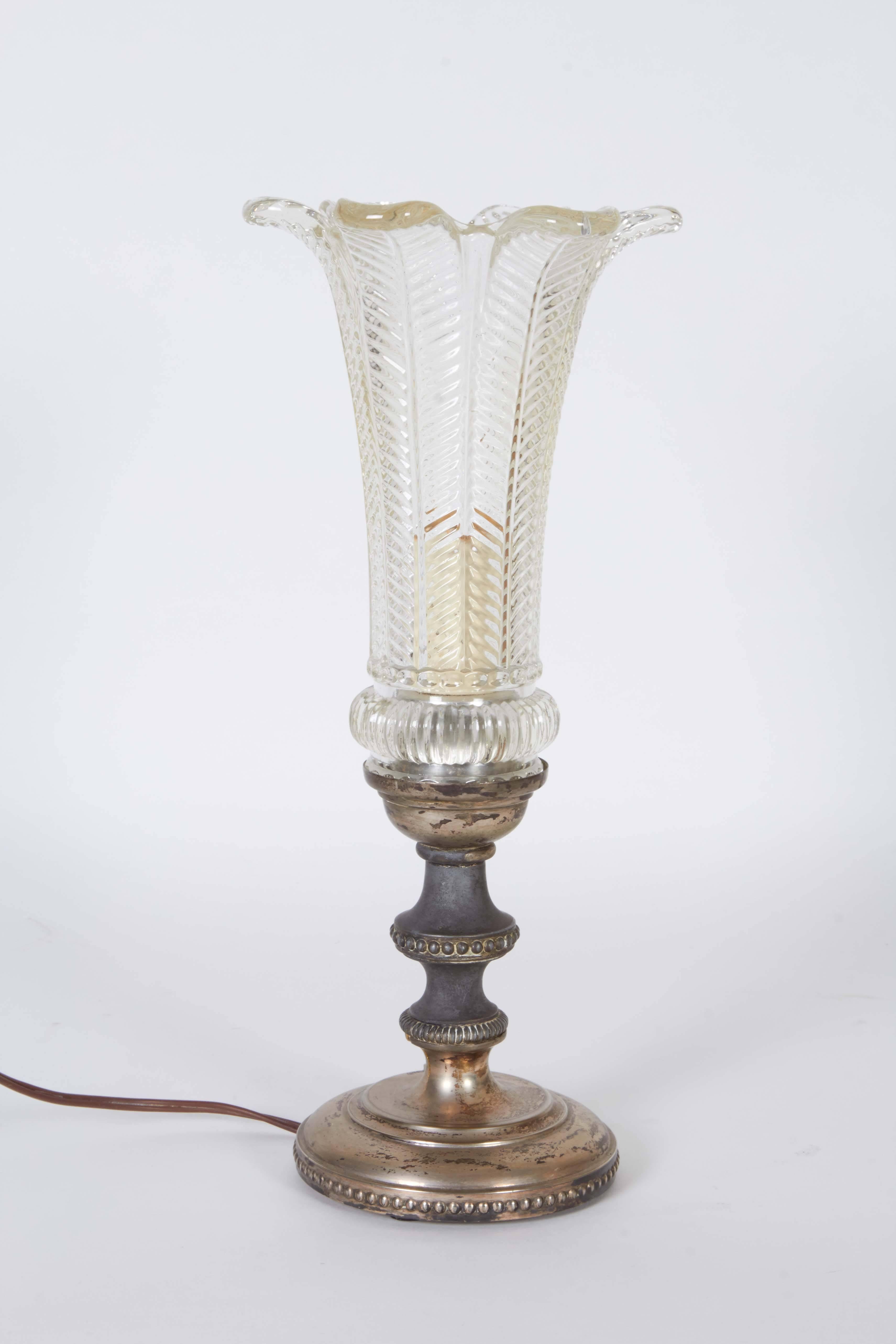 hollywood regency glass lamps