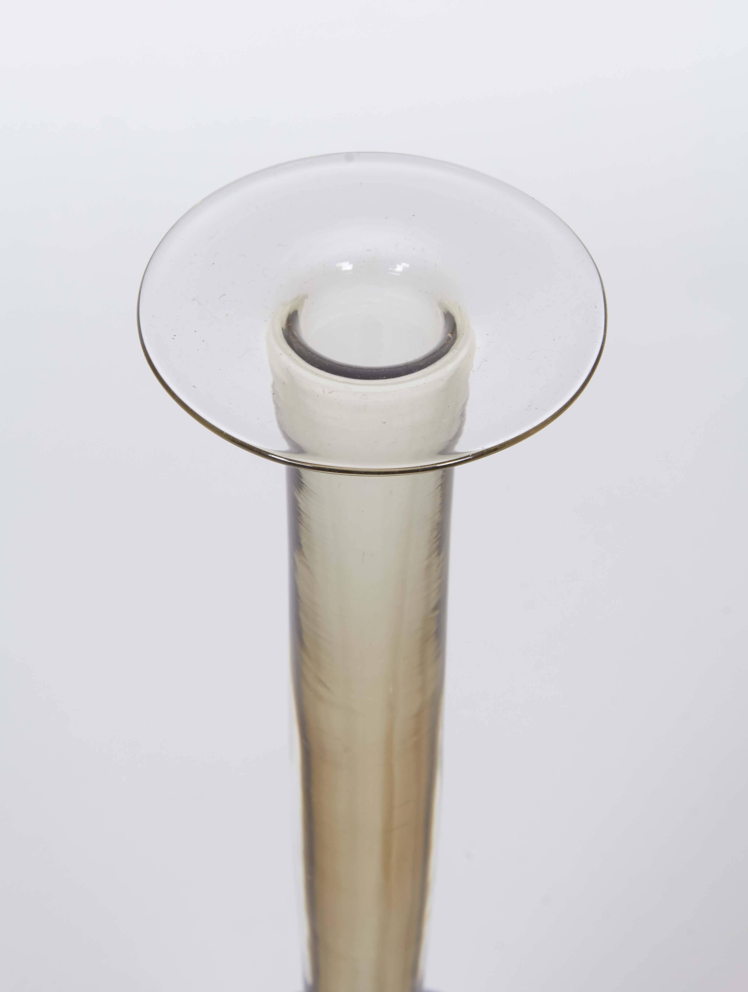 Flavio Poli for Seguso Decanter in Warm Gray Sommerso Murano Glass In Excellent Condition In New York, NY