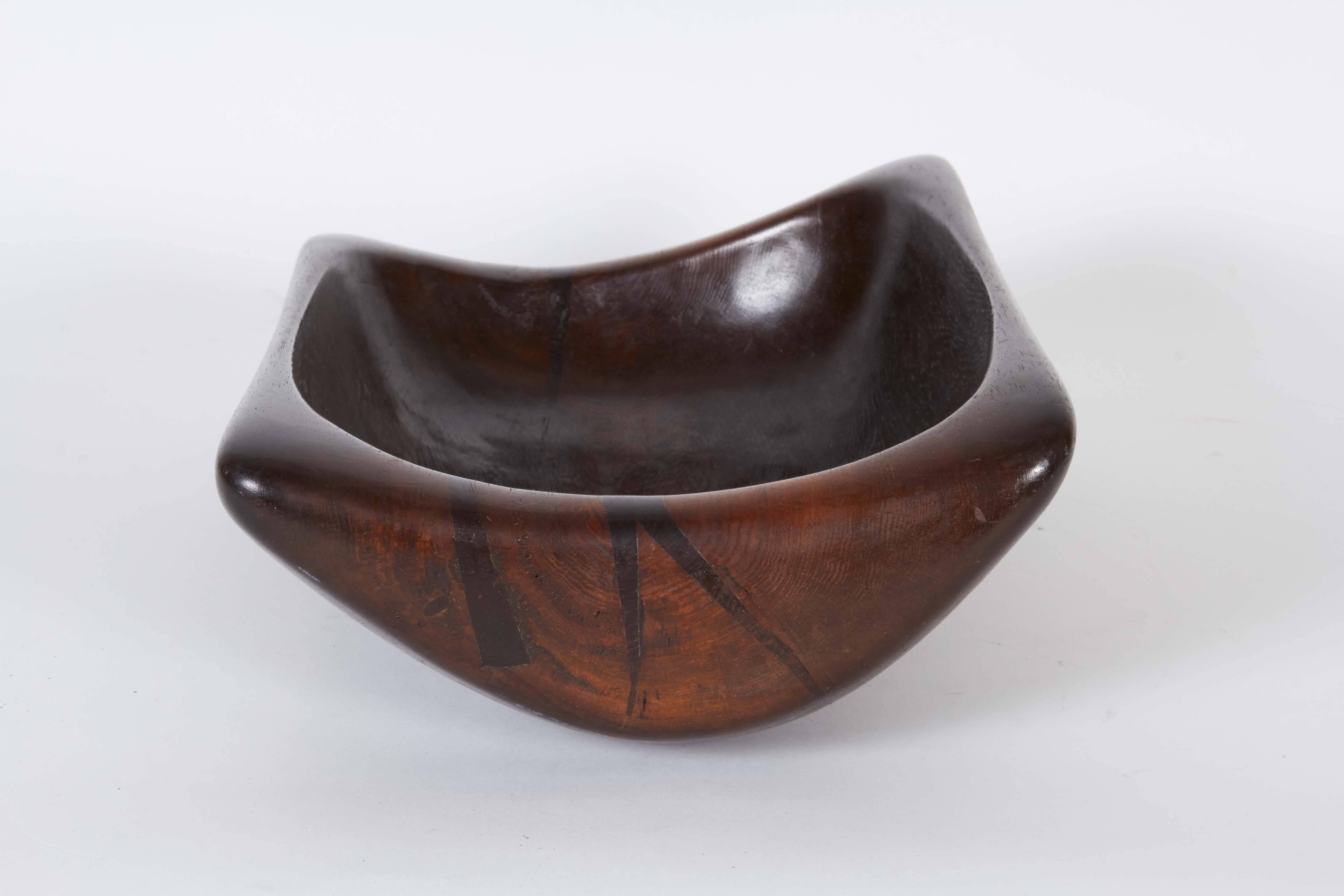 Handcrafted Hardwood Bread Serving Bowl In Good Condition In New York, NY