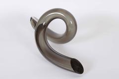 Murano Smoked Glass 'Twist' Abstract Sculpture