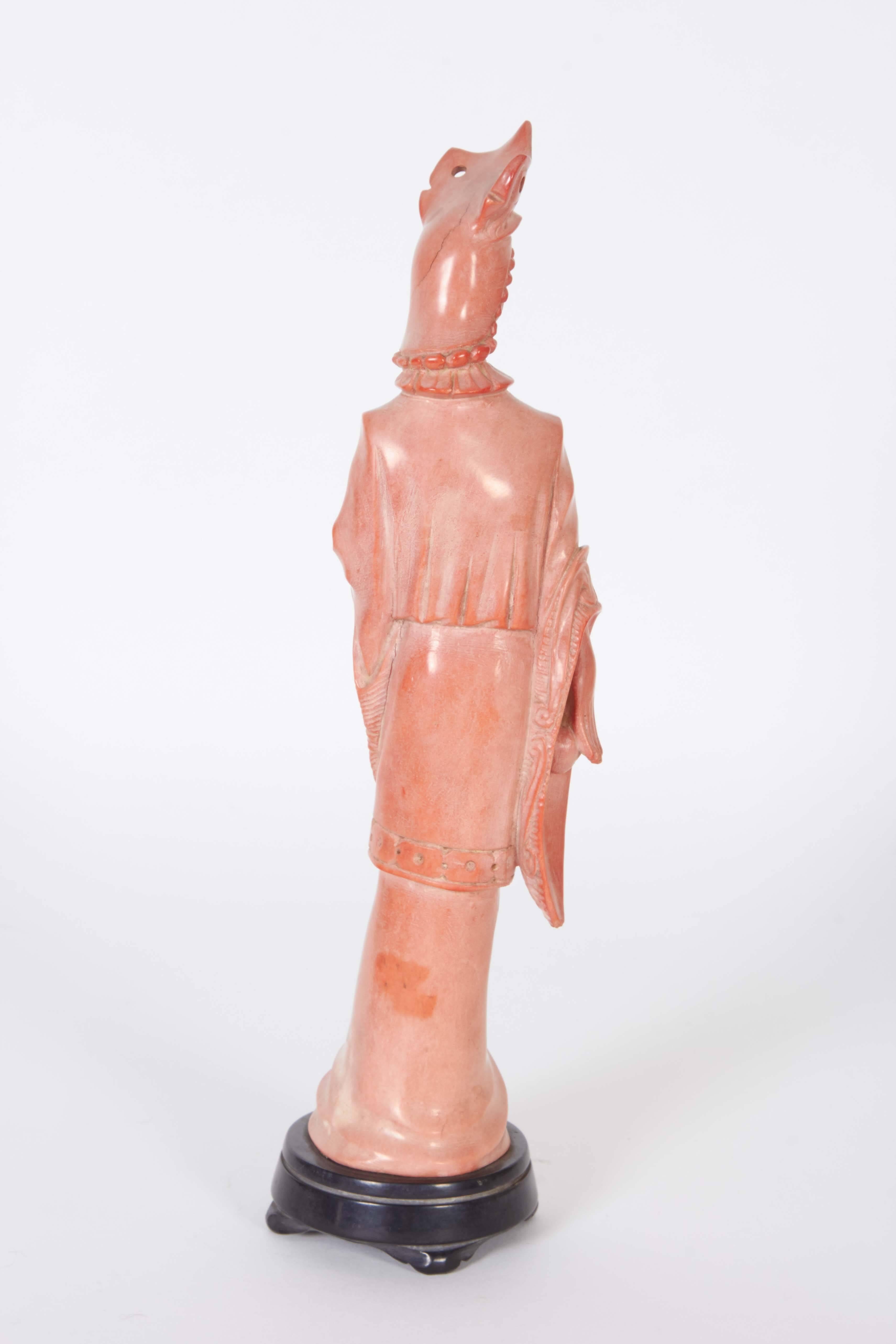 Carved Composite Stone Sculpture of Guanyin on Base 3