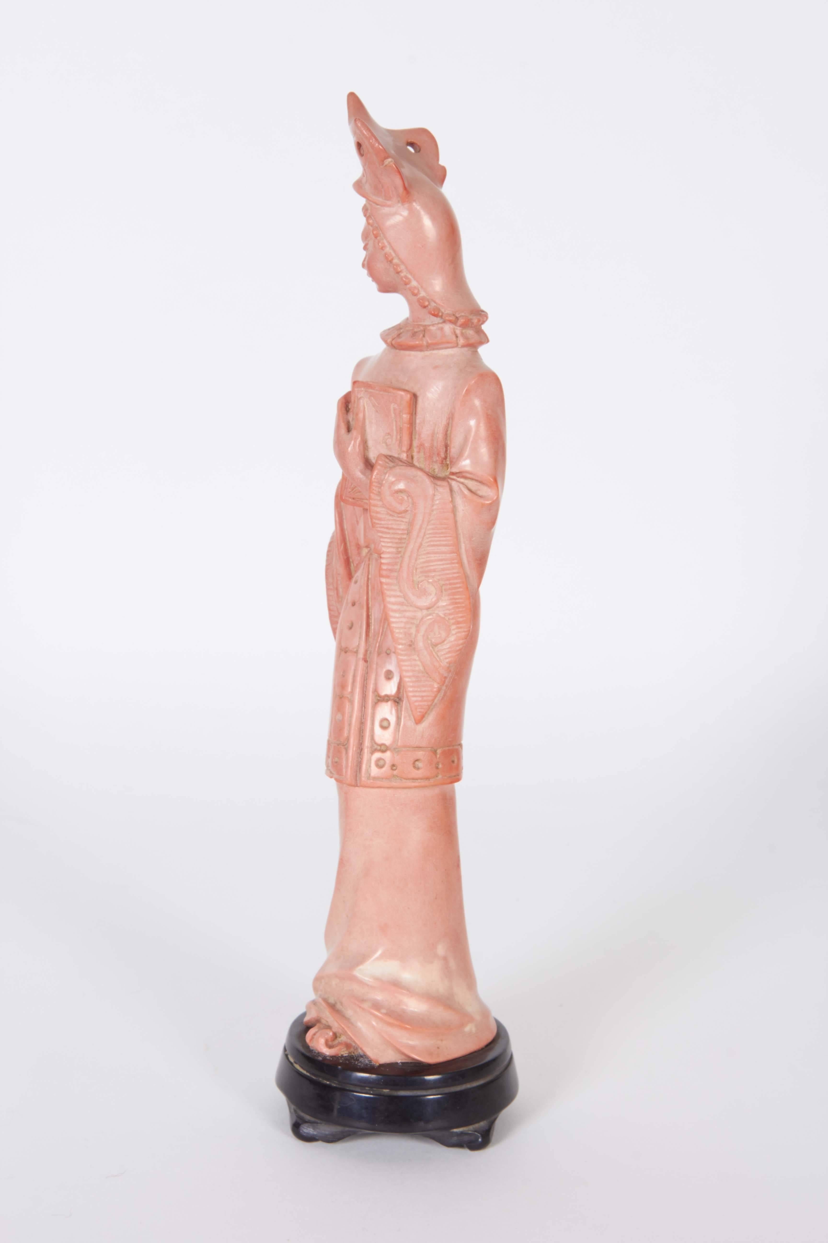Carved Composite Stone Sculpture of Guanyin on Base 4