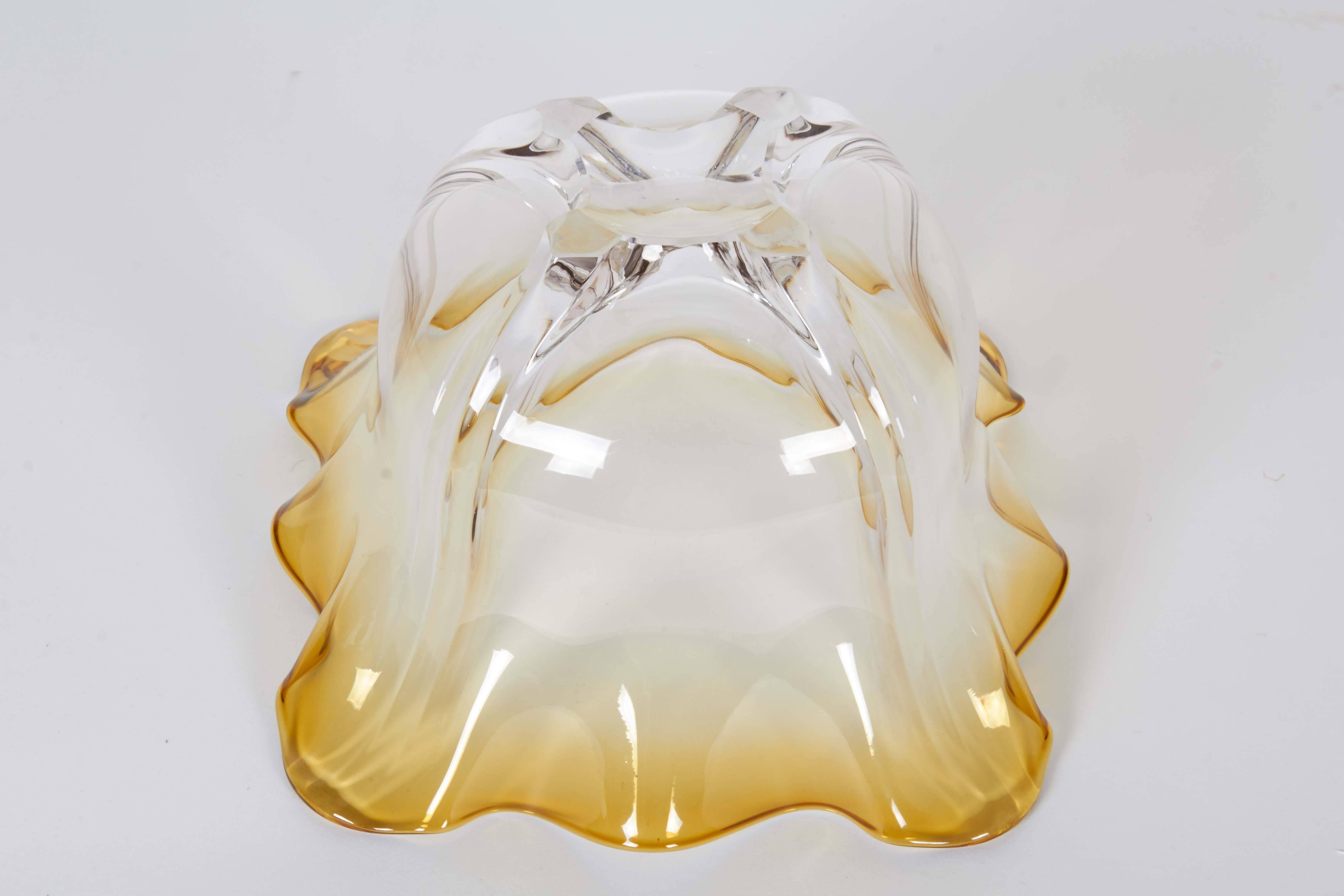 Frederick Carder for Steuben Glass 'Grotesque' Amber Bowl 1