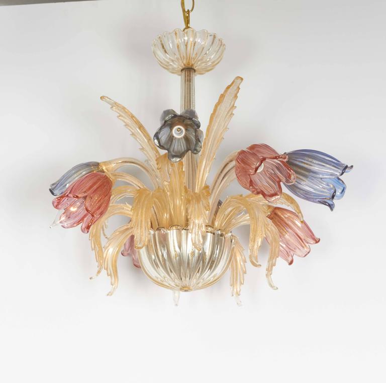 Southport White Tulip Chandelier Exclusive Customizable Logo For 20th Century Murano Glass Tulip Chandelier With Gold Accent For