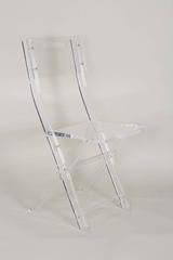 1970s Lucite Game Table with Four Folding Chairs