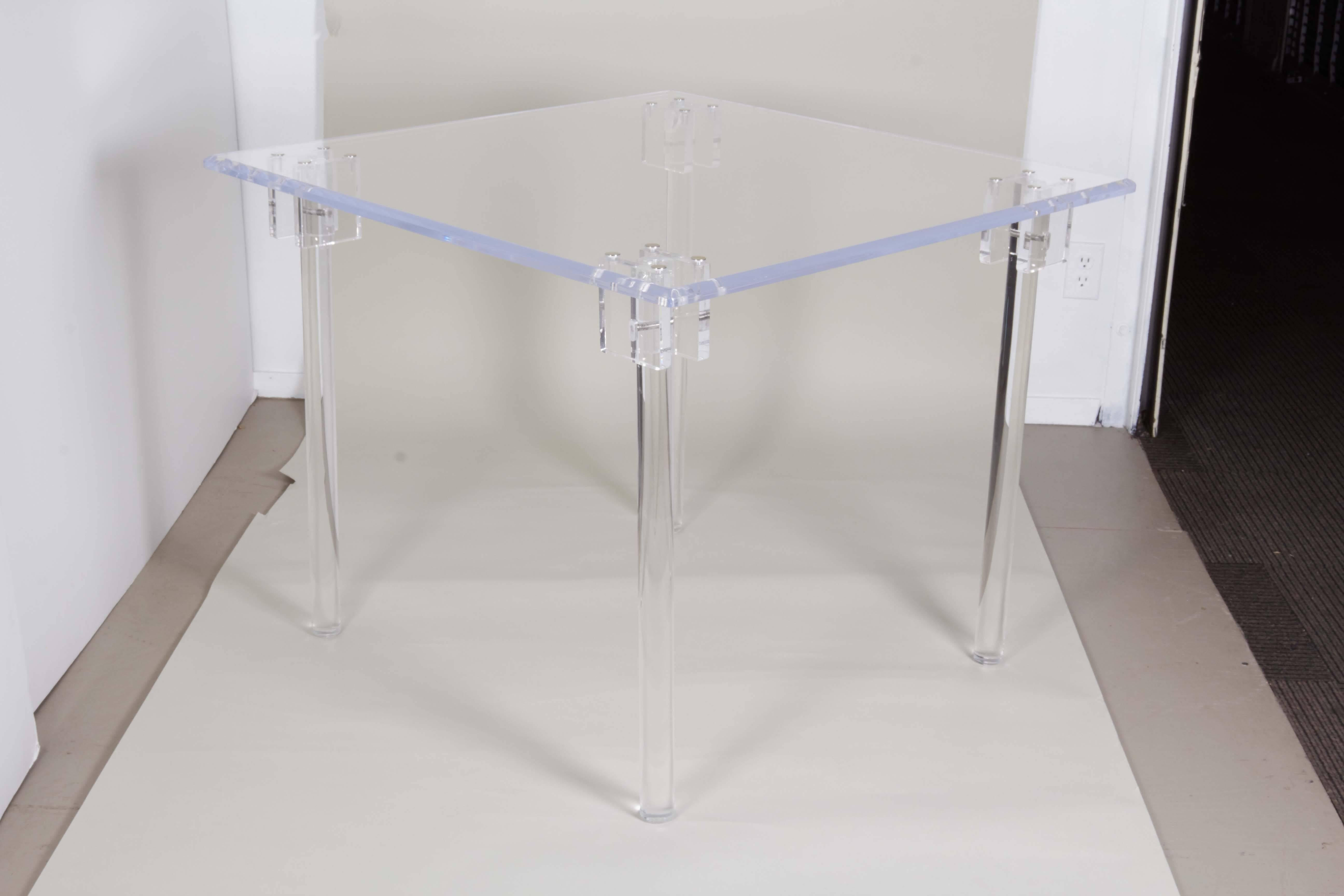 1970s Lucite Game Table with Four Folding Chairs 3