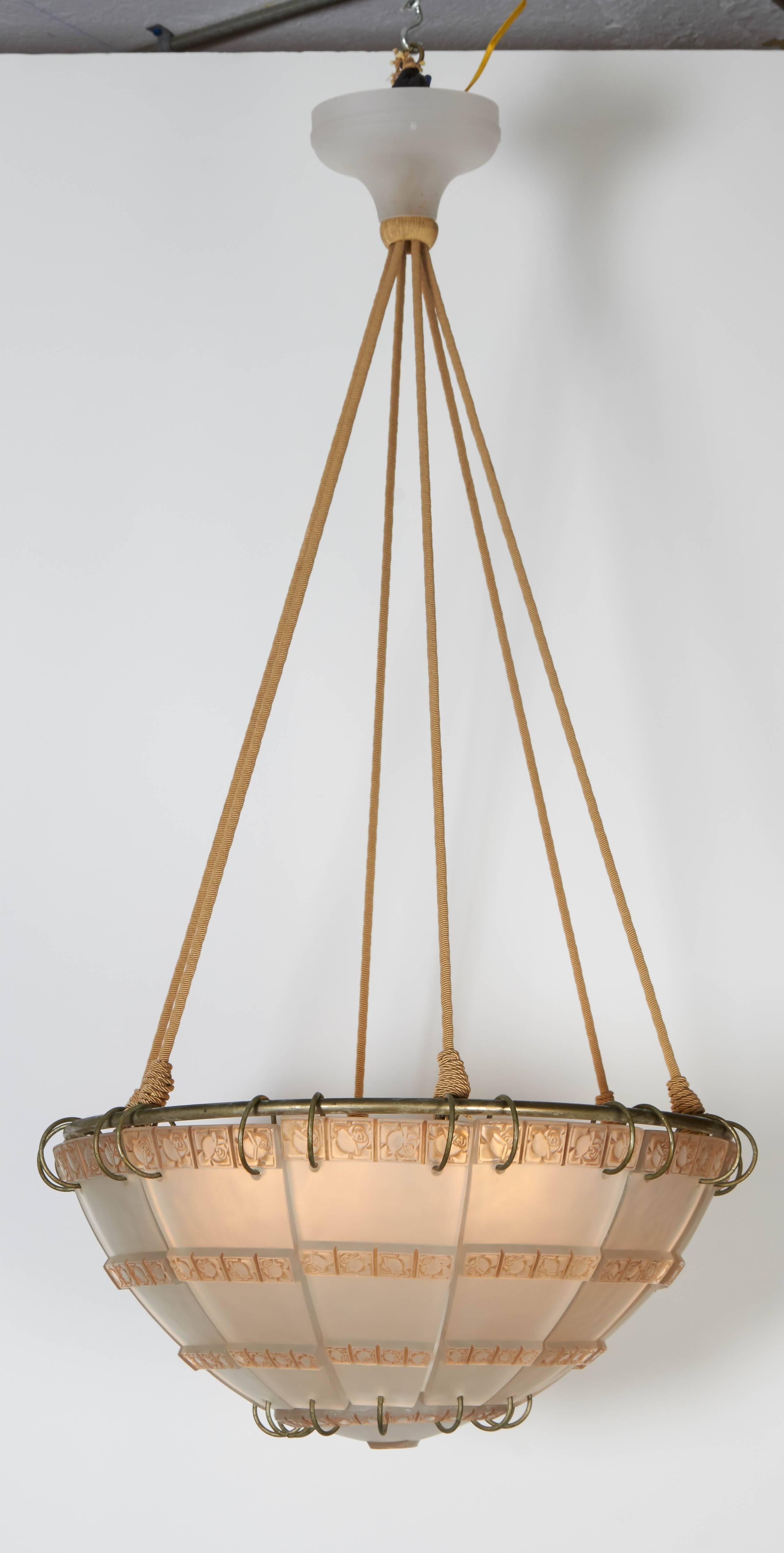 French Rene Lalique Chandelier 