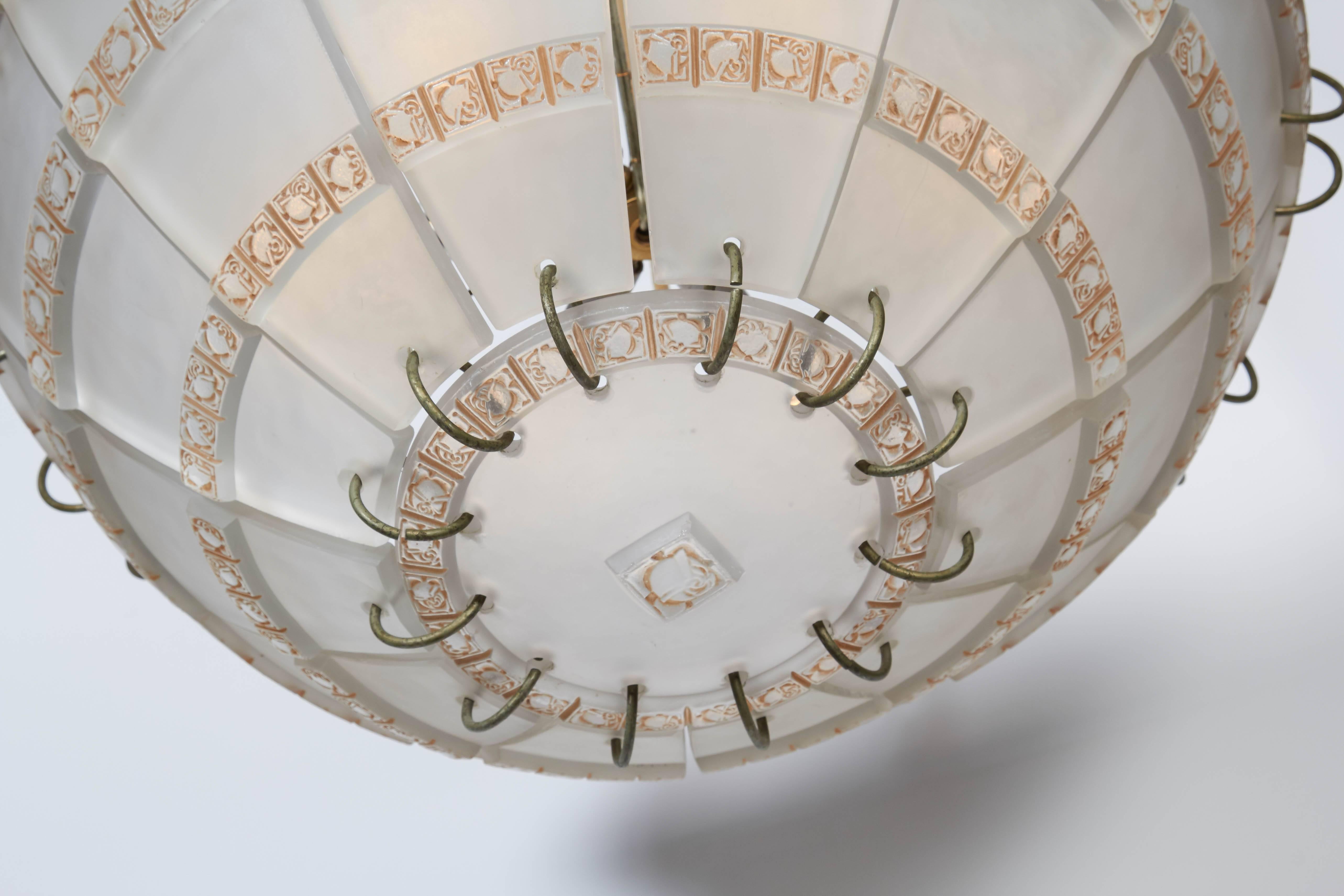 Glass Rene Lalique Chandelier 