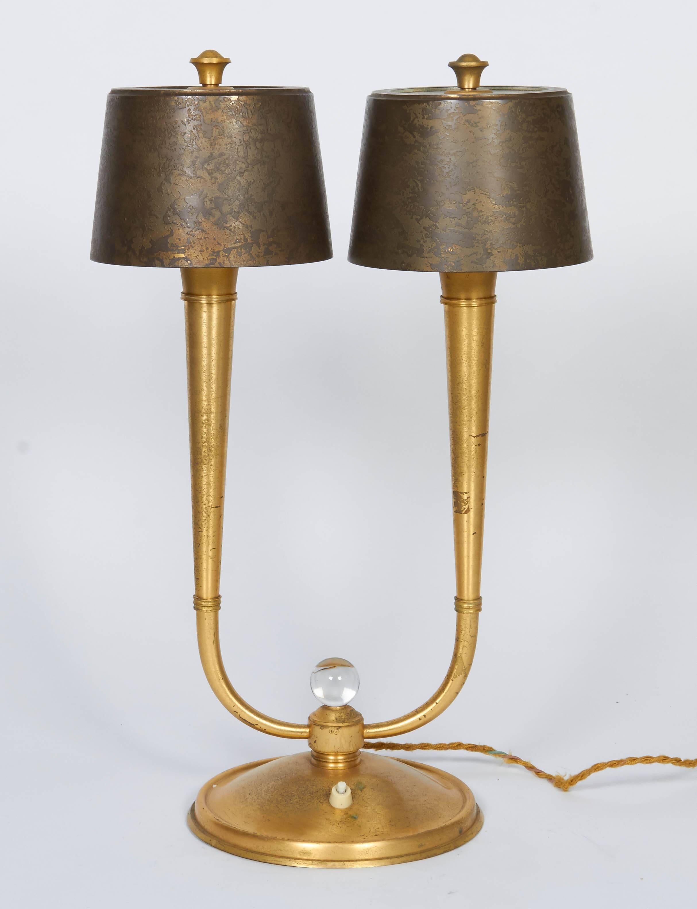 Art Deco Pair of Table Lamps by Gent et Michon For Sale