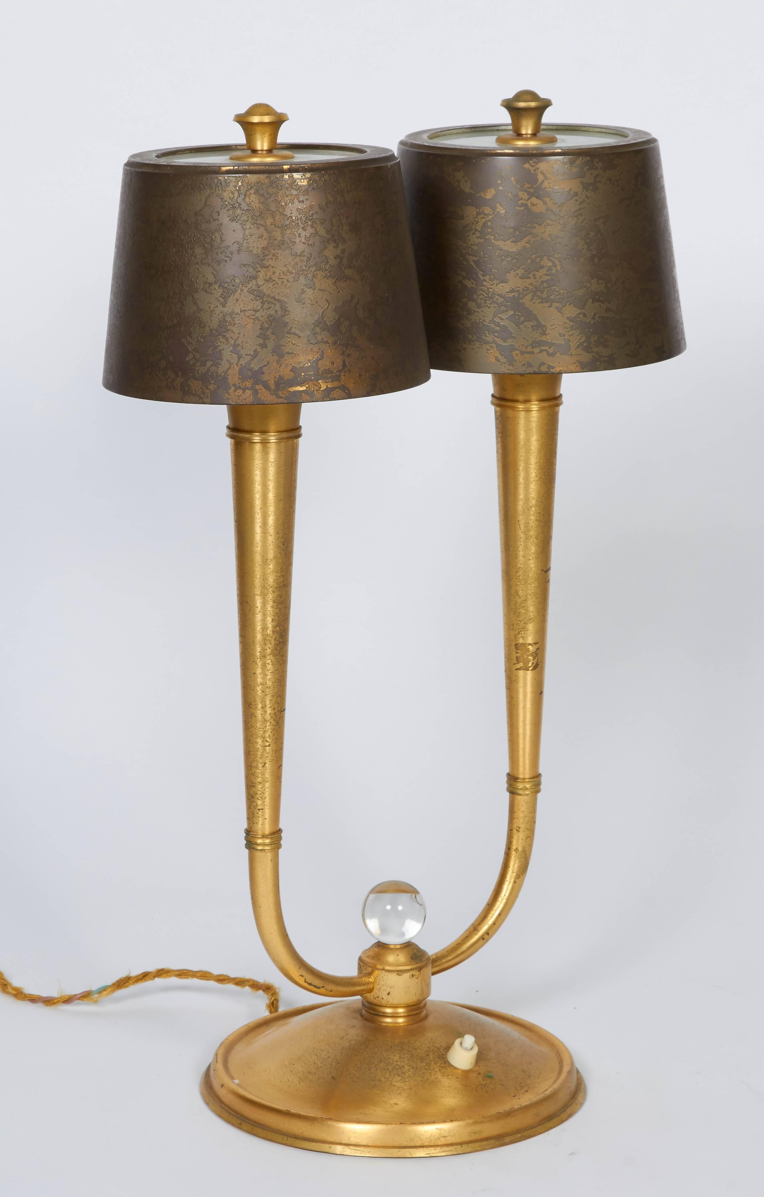 Pareja de lámparas de mesa de Gent et Michon en Bueno estado para la venta en Bridgewater, CT