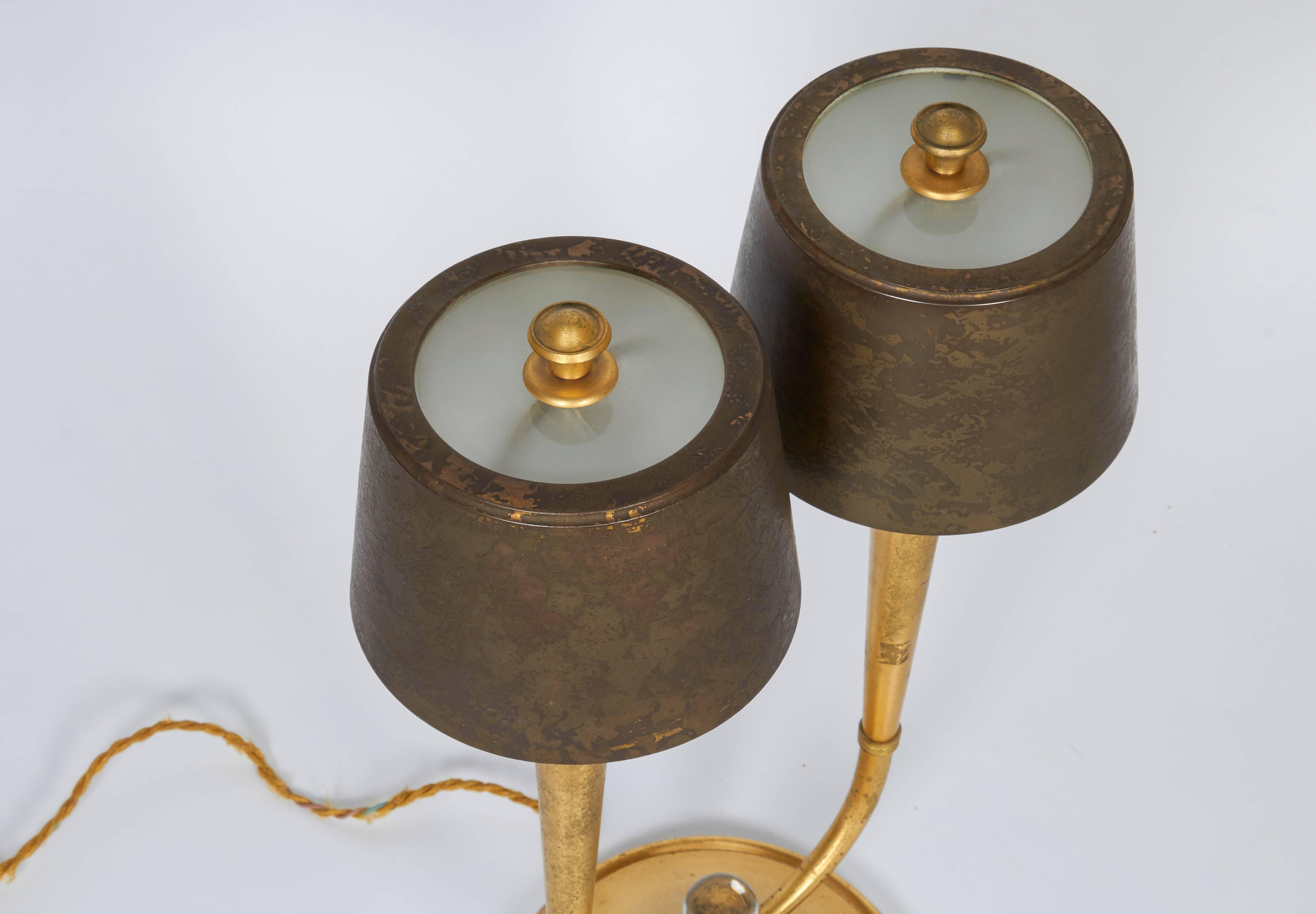Pareja de lámparas de mesa de Gent et Michon siglo XX en venta