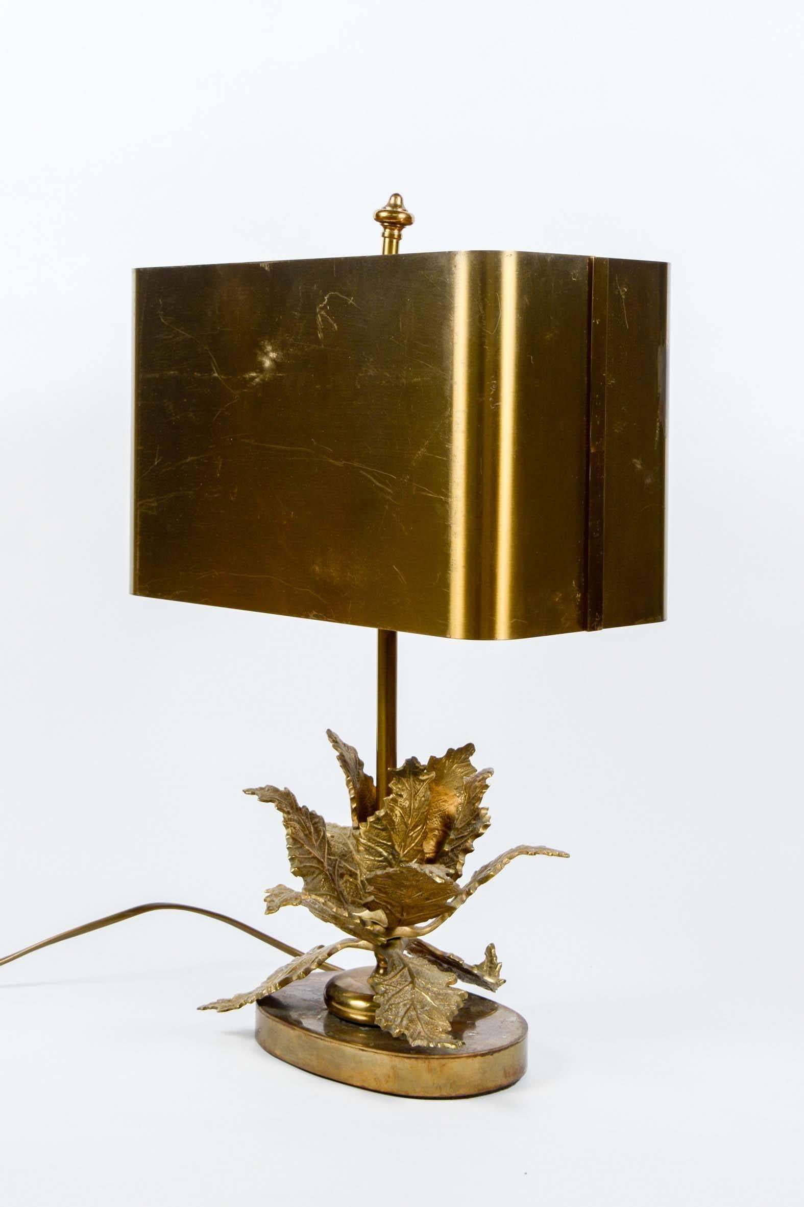 French Elegant Small Bronze Table Lamp