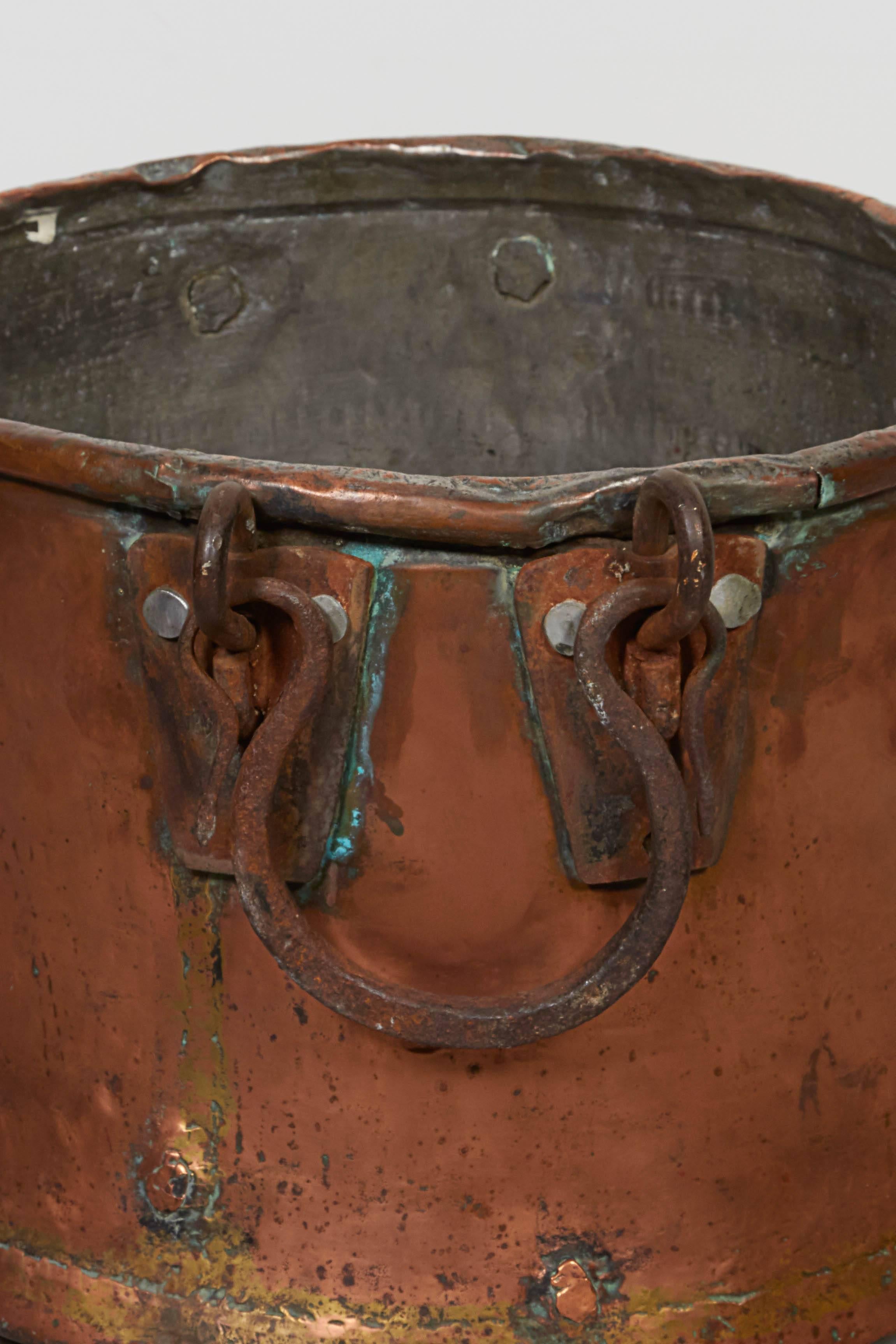 large antique copper pot