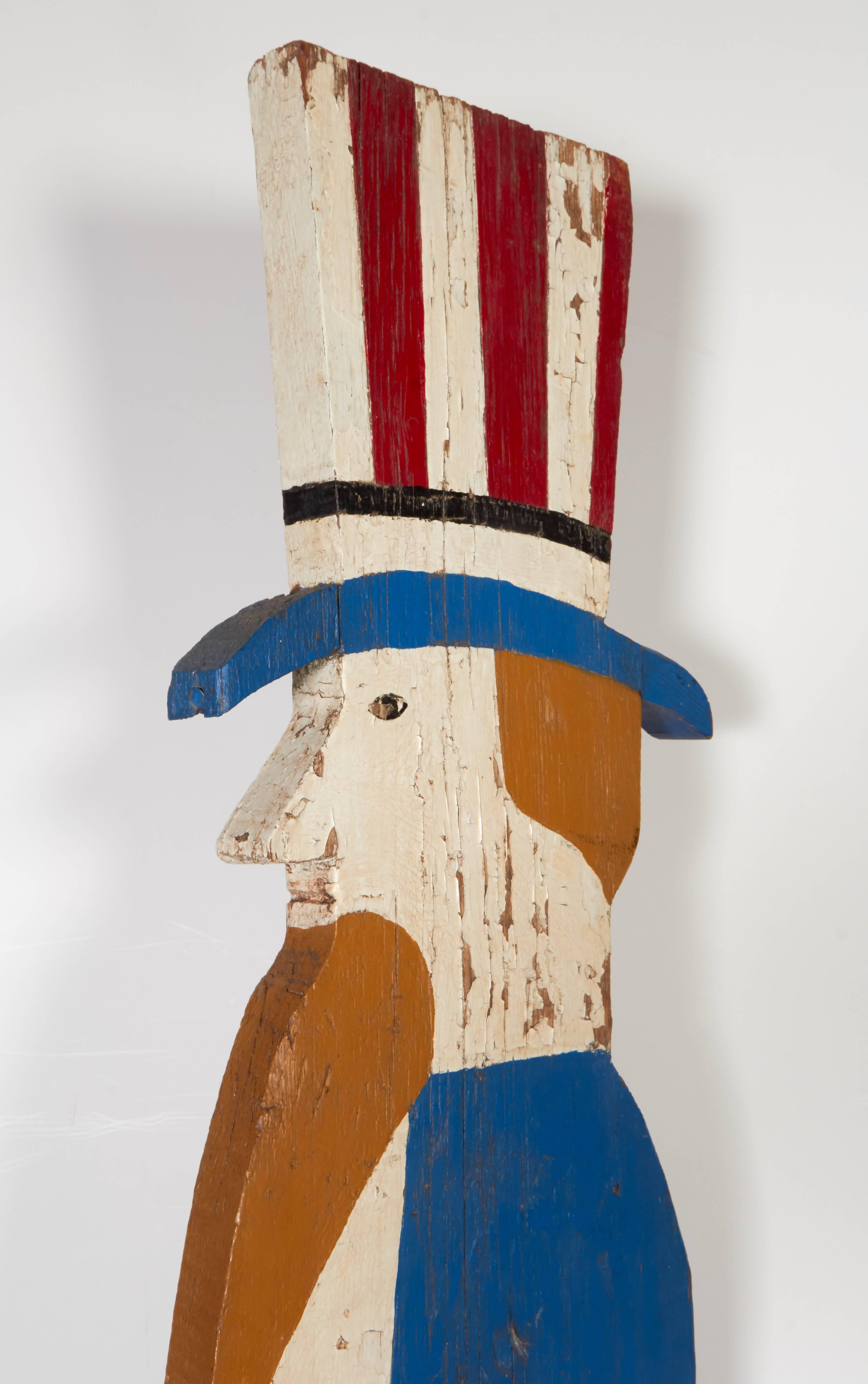 wooden uncle sam statue