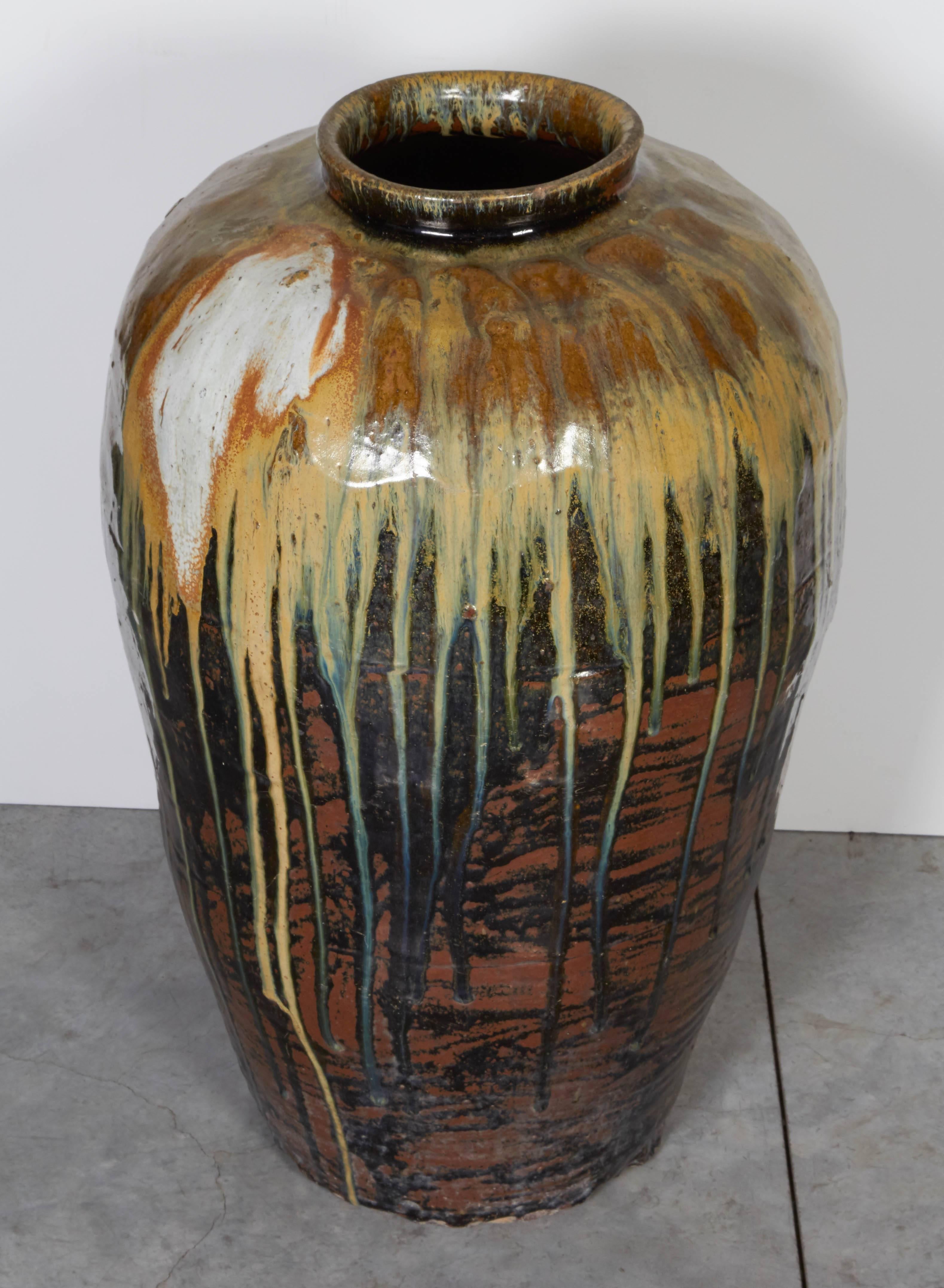 Chinese Tall Antique Ceramic Wine Jar