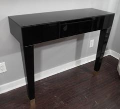 Black Glass Wall Mount Console Table