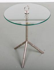 Modern Glass and Chrome Side Table