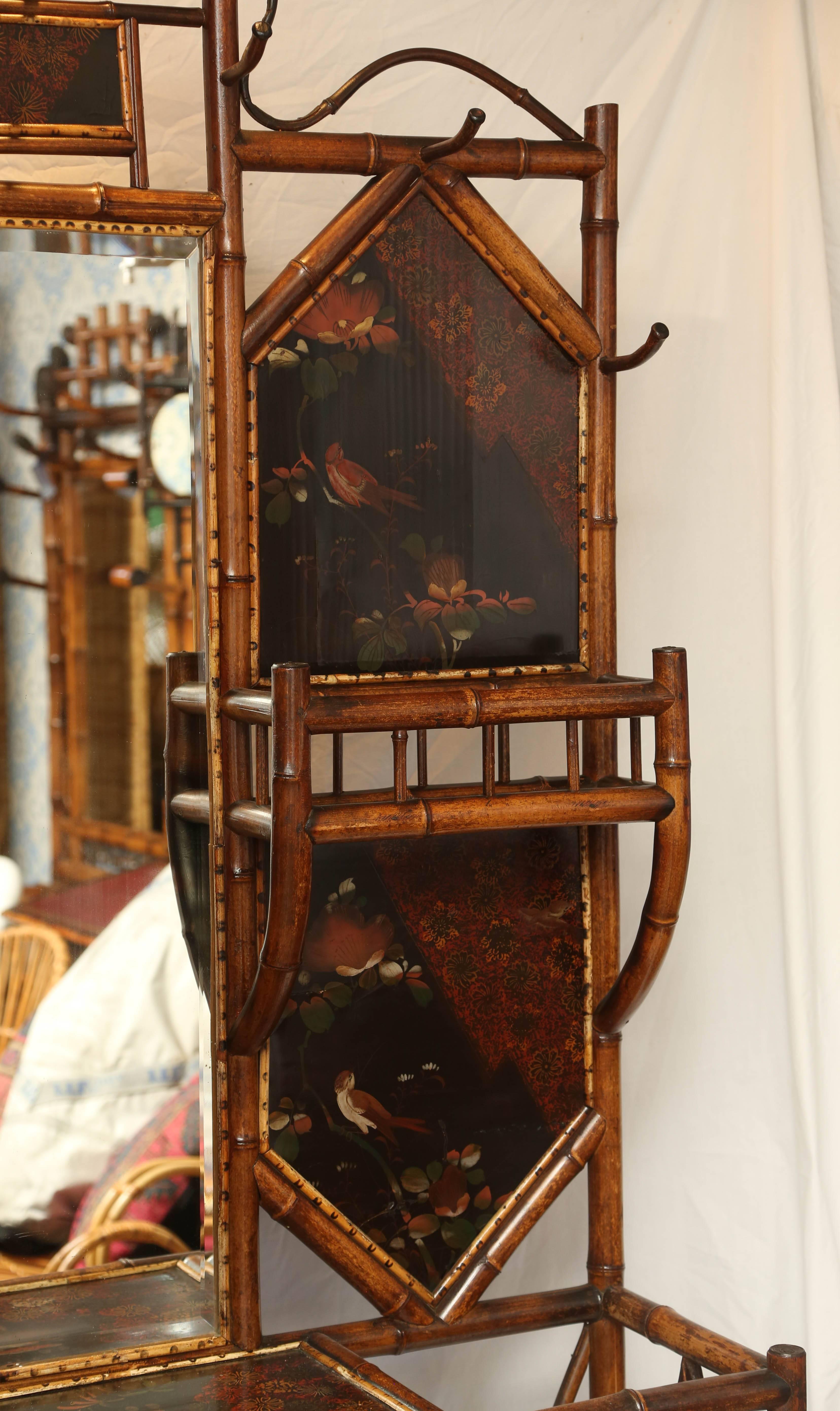  Beautiful 19th Century English Bamboo Hall Stand In Excellent Condition In West Palm Beach, FL