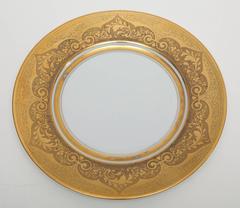 Antique Gilt Encrusted Service for 12 Decorated 24-Karat Gold by Pickard