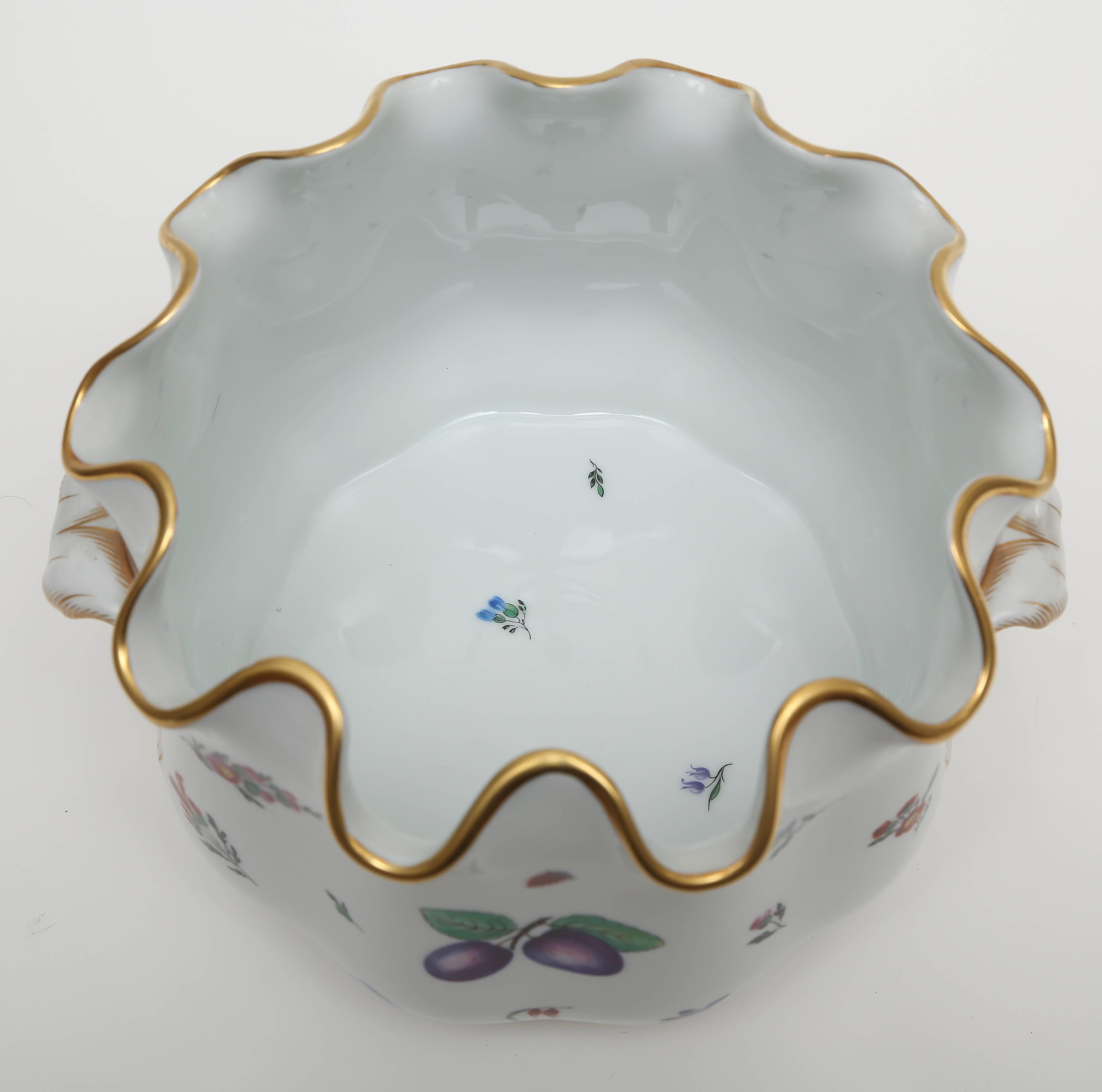 Gold Vintage Ginori, Italy Porcelain Jardinière or Monteith Bowl