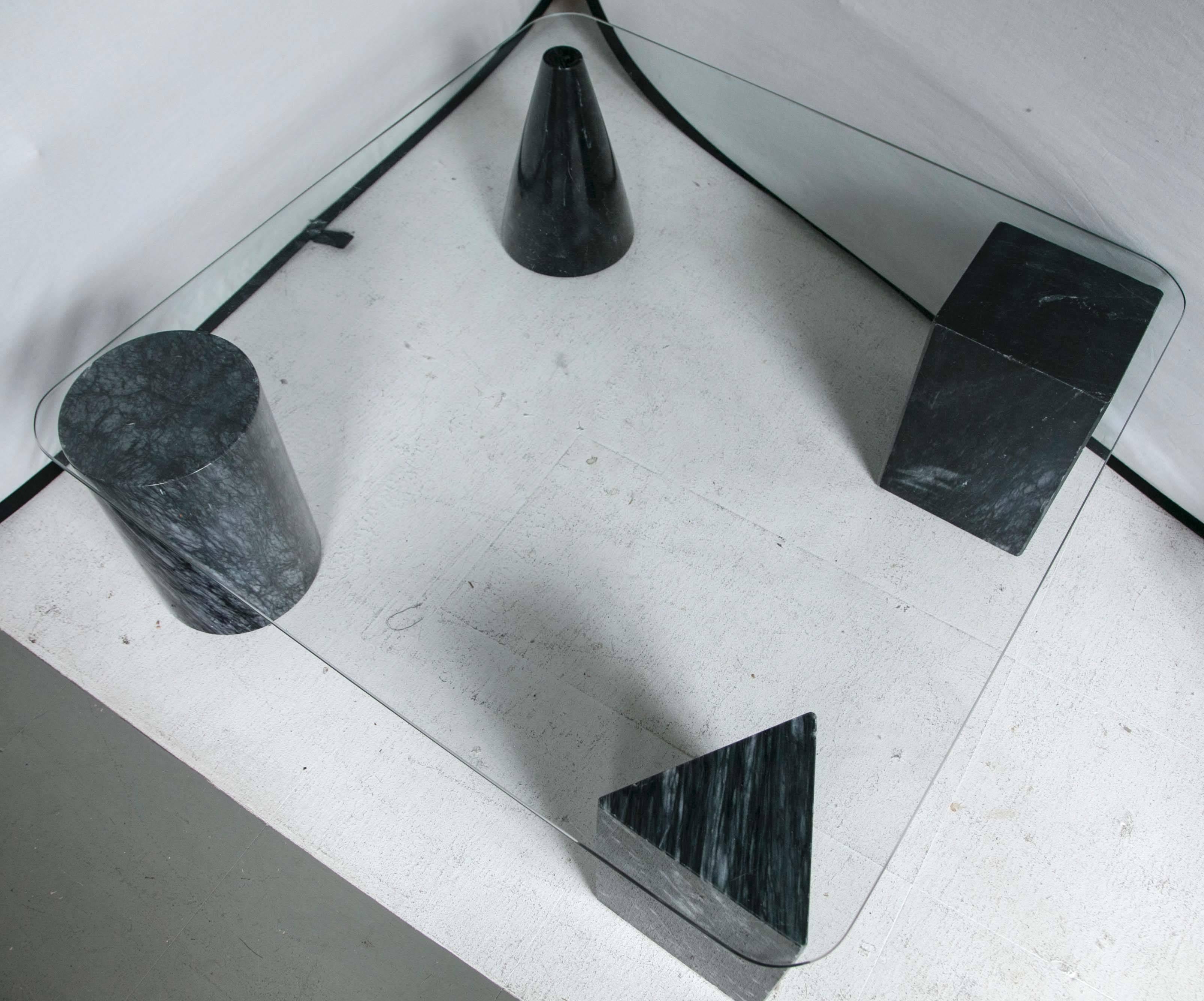 geometric base coffee table