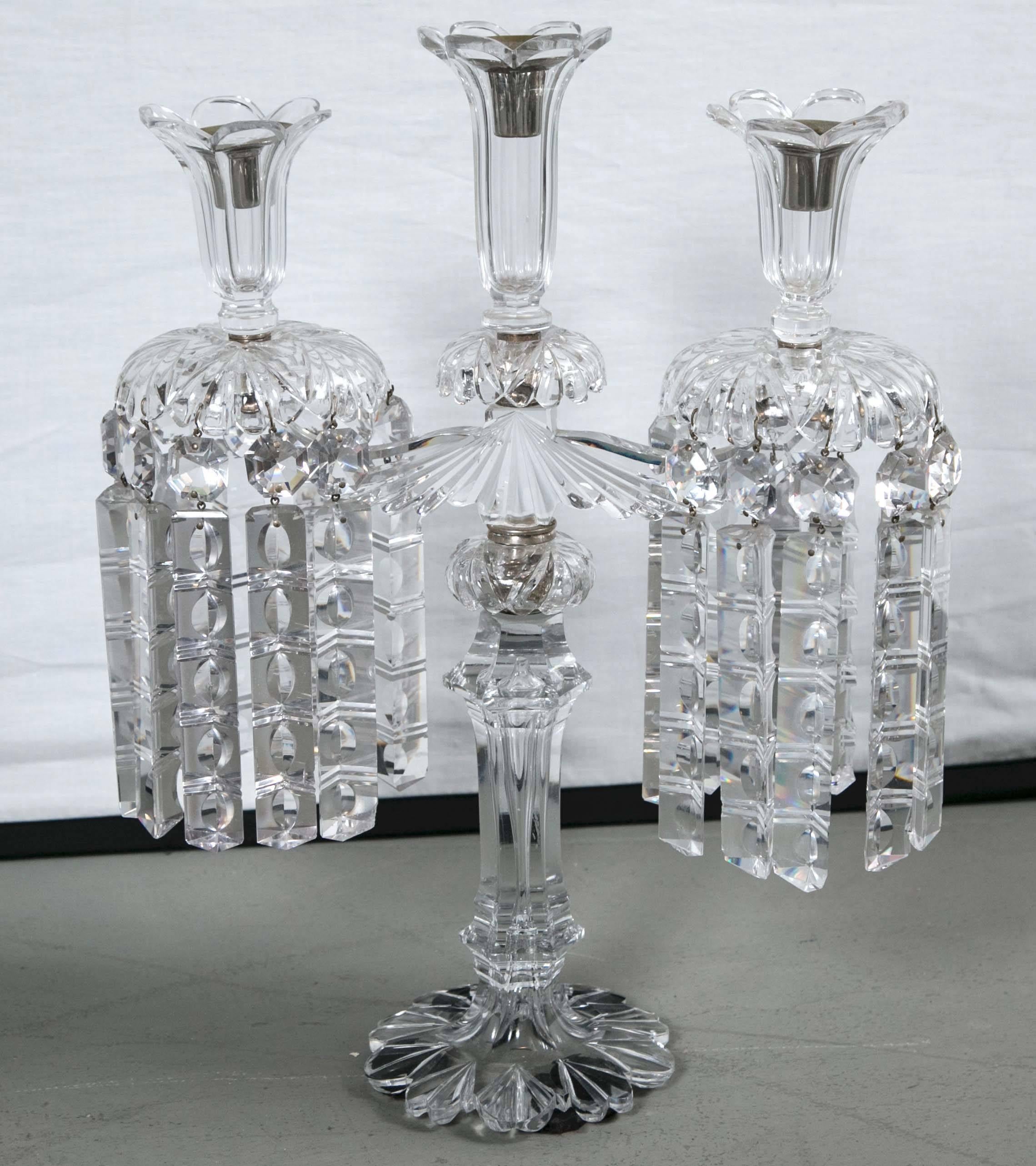 Northern Irish Turn of the Century Crystal Candleholders For Sale