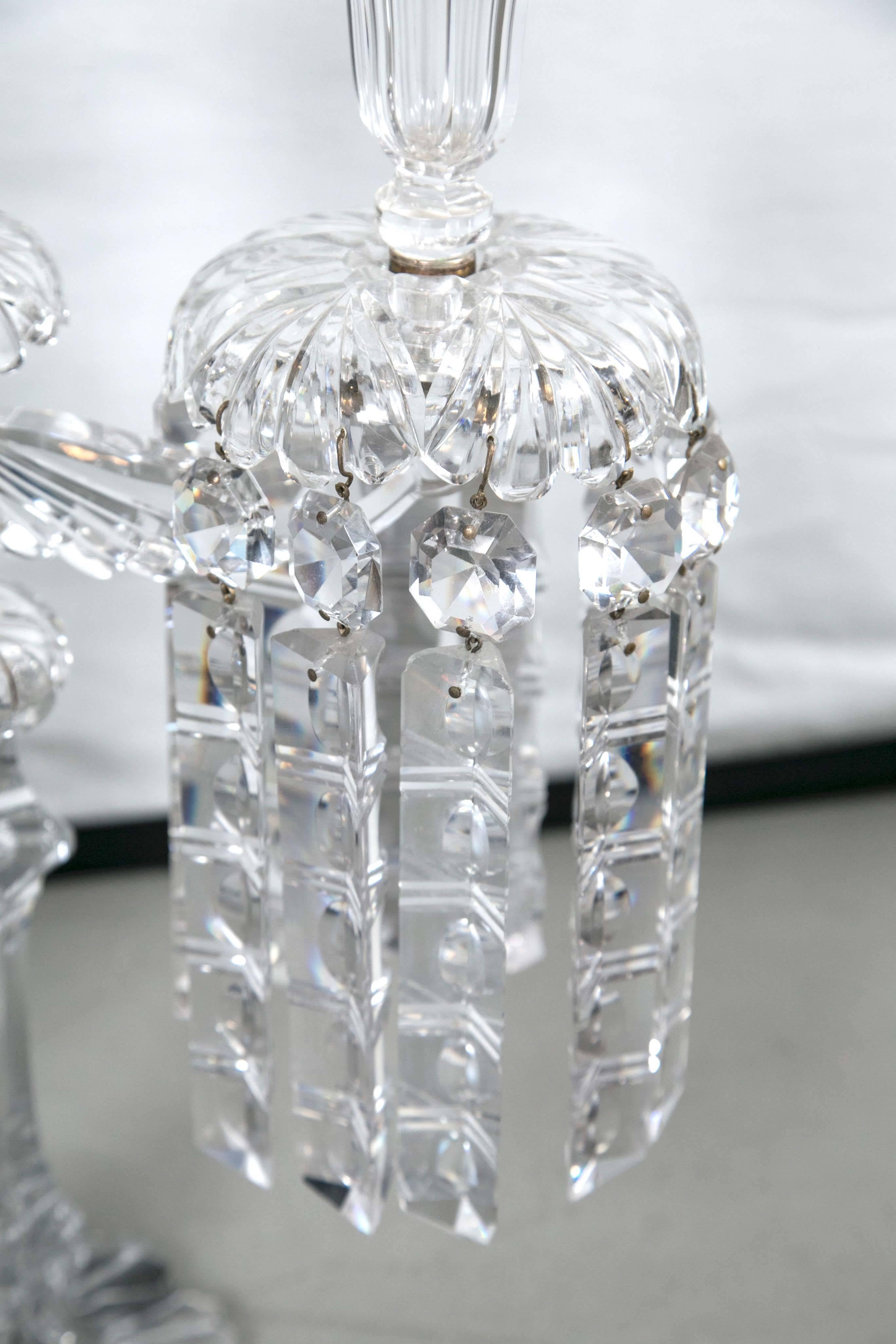Turn of the Century Crystal Candleholders For Sale 1