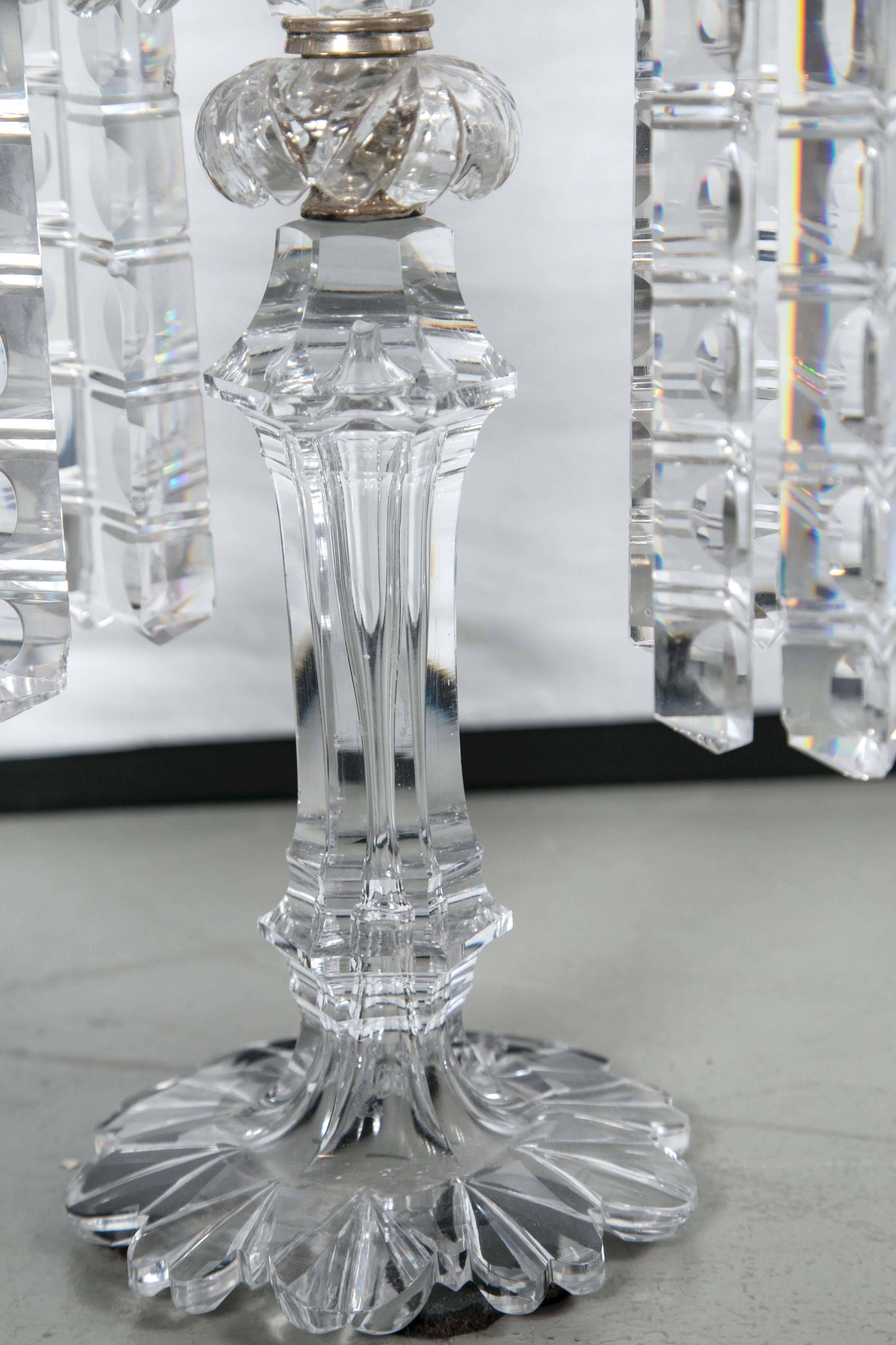Turn of the Century Crystal Candleholders For Sale 3