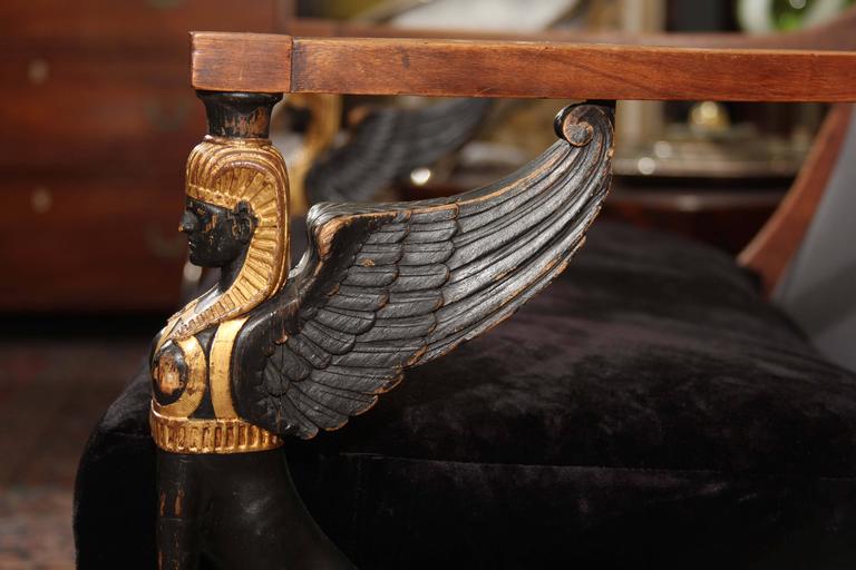 20th Century Egyptian Empire style Settee Sofa For Sale