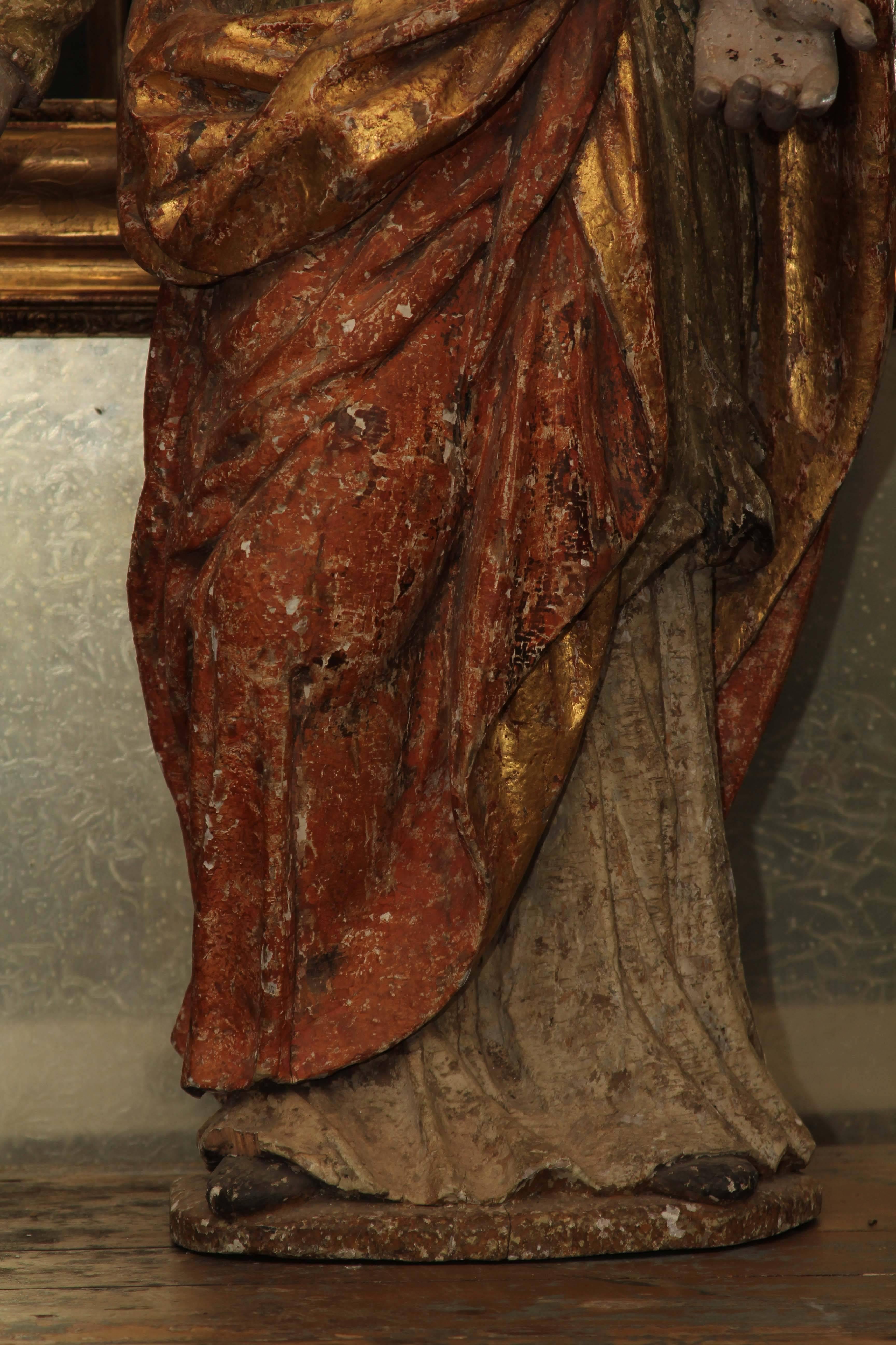 18th Century Italian Saint In Distressed Condition For Sale In Seattle, WA