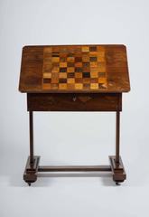 English WVI Rosewood Games Table with Specimen Chess Top