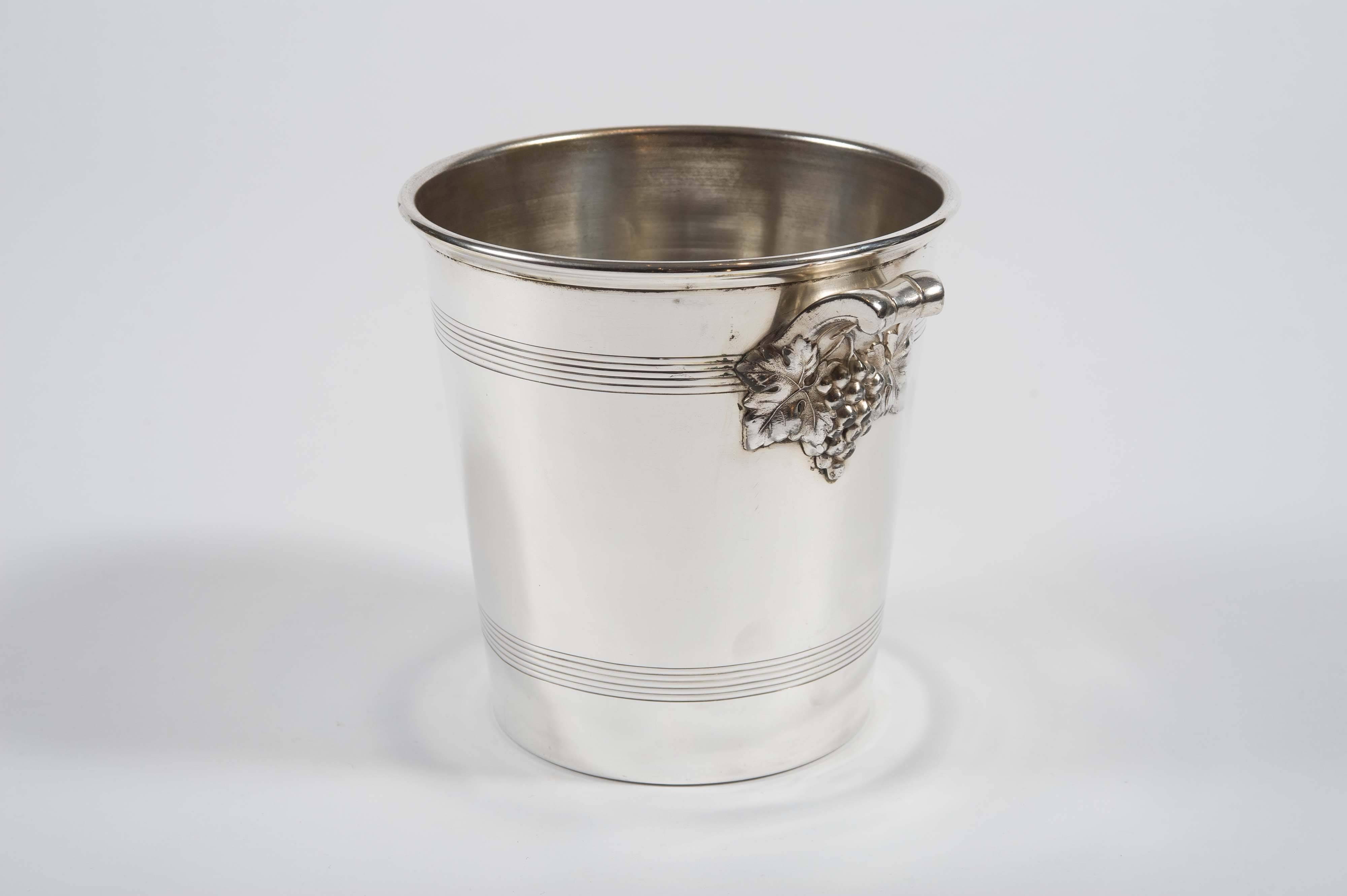 Art Deco Pair of Early 20th Century French Silver Plated Champagne Buckets by Tete Leroy