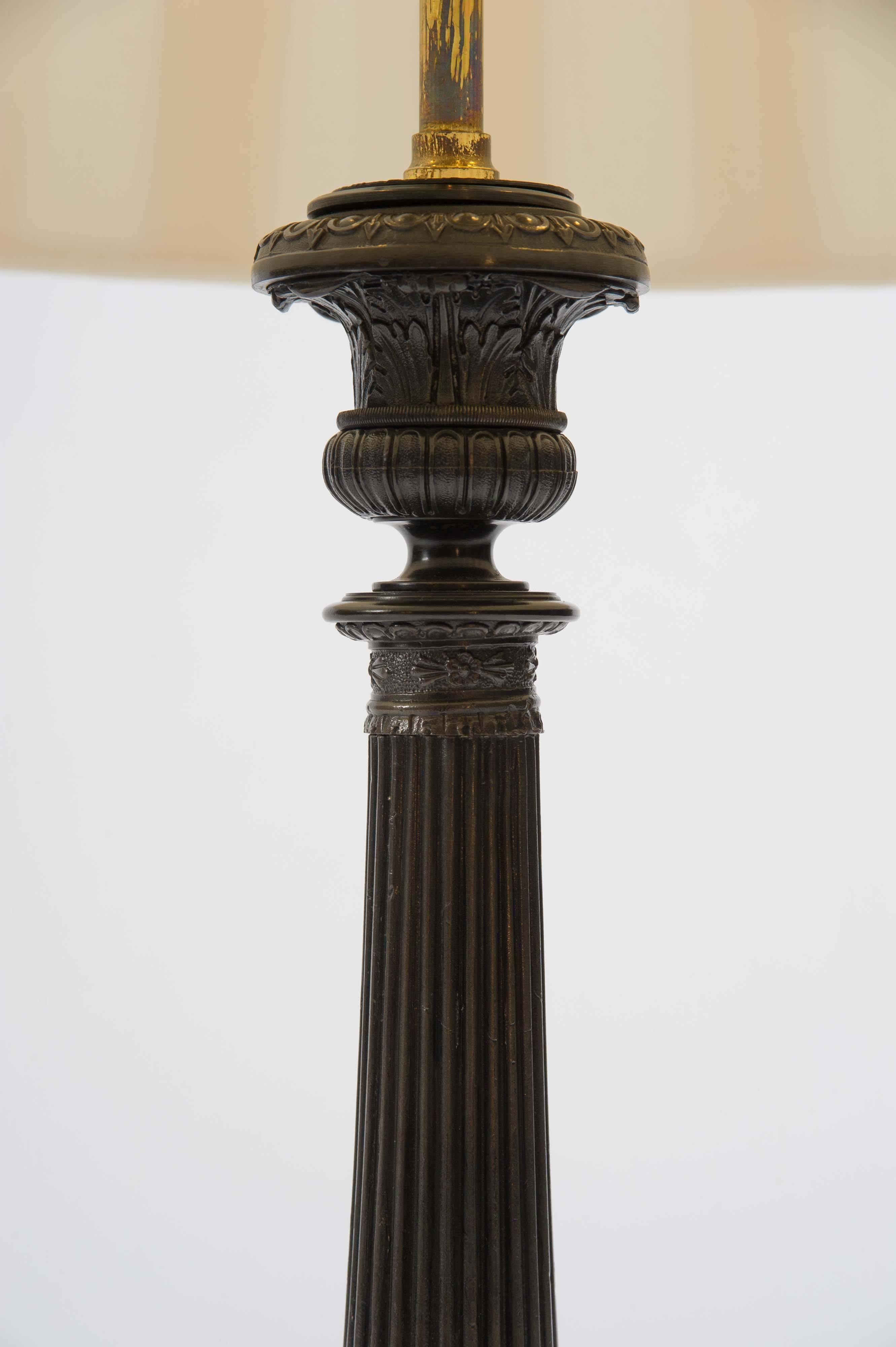 Pair of 20th Century Bronze Table Lamps in the Empire Style In Excellent Condition In London, GB