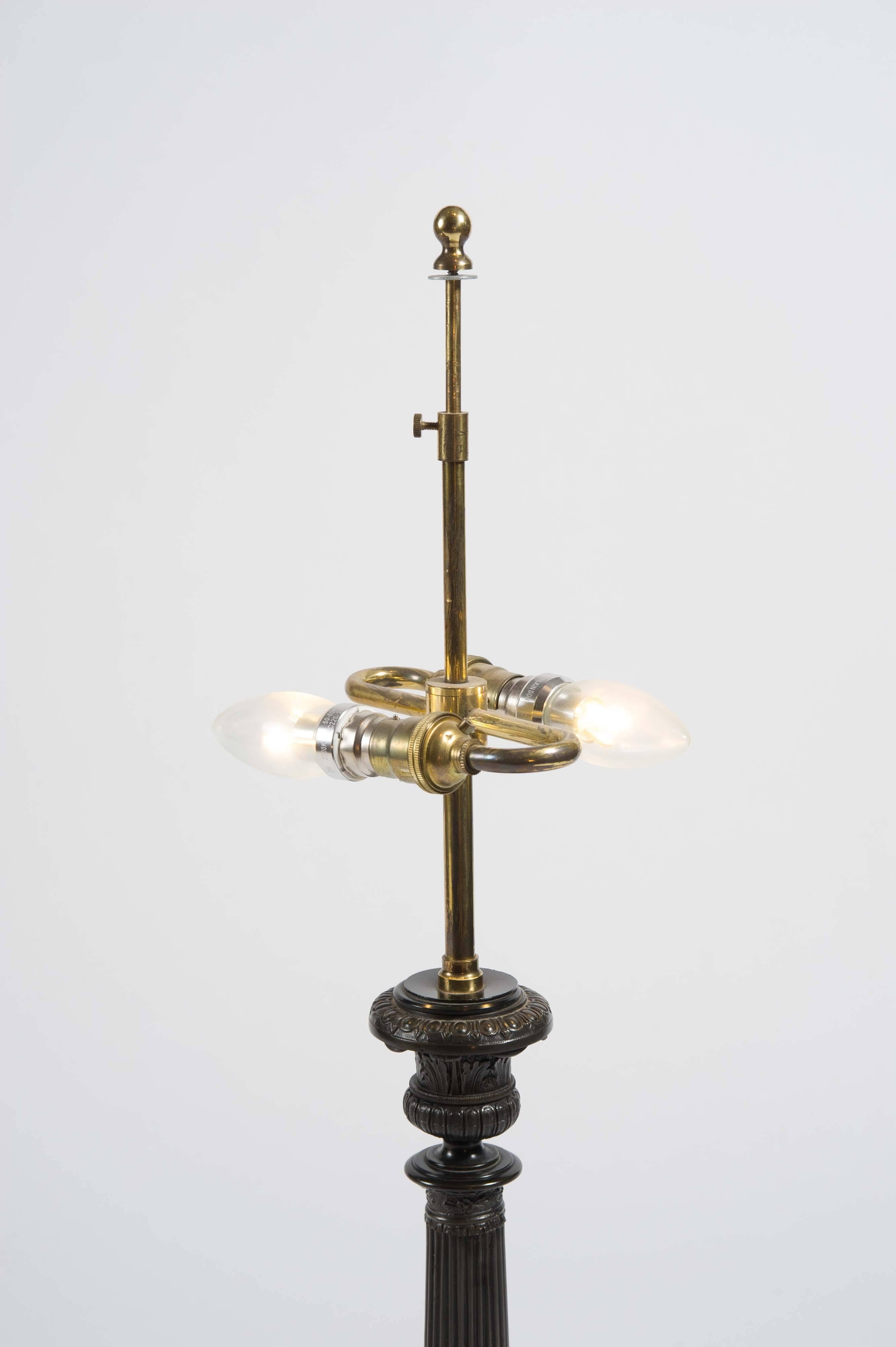 Pair of 20th Century Bronze Table Lamps in the Empire Style 3
