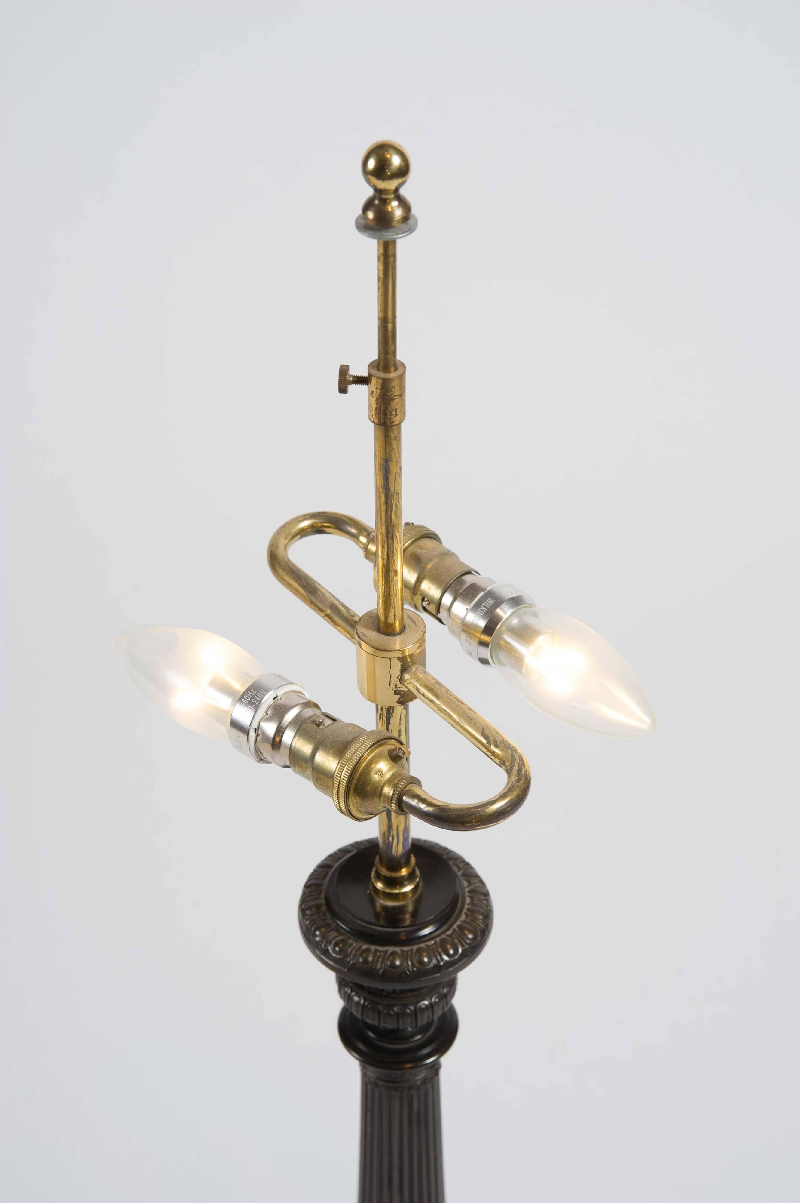 Pair of 20th Century Bronze Table Lamps in the Empire Style 4