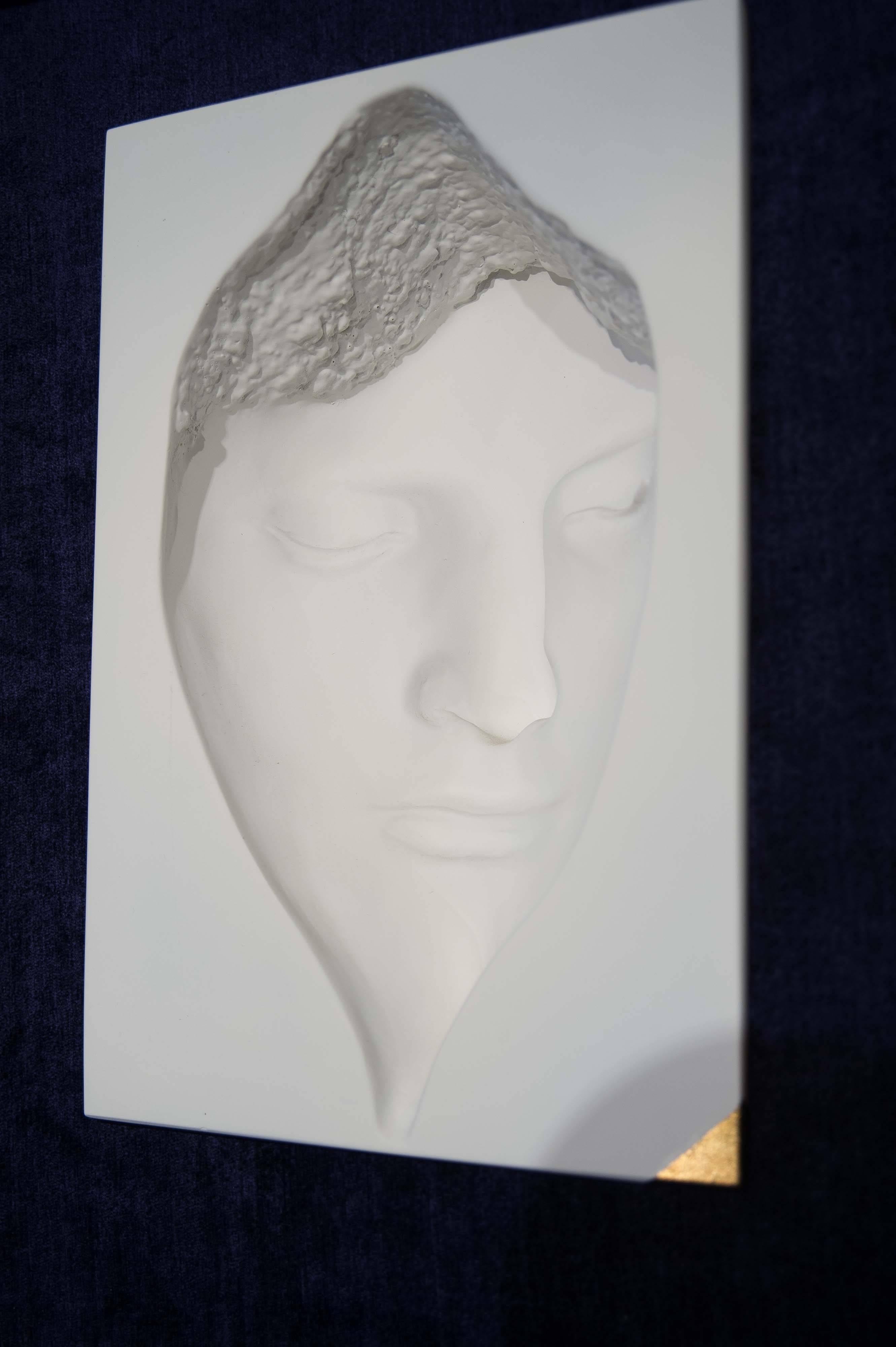 Expressionist Unique 3D Ceramic Face Sculpture by English Sculptor Abbott Van Dada