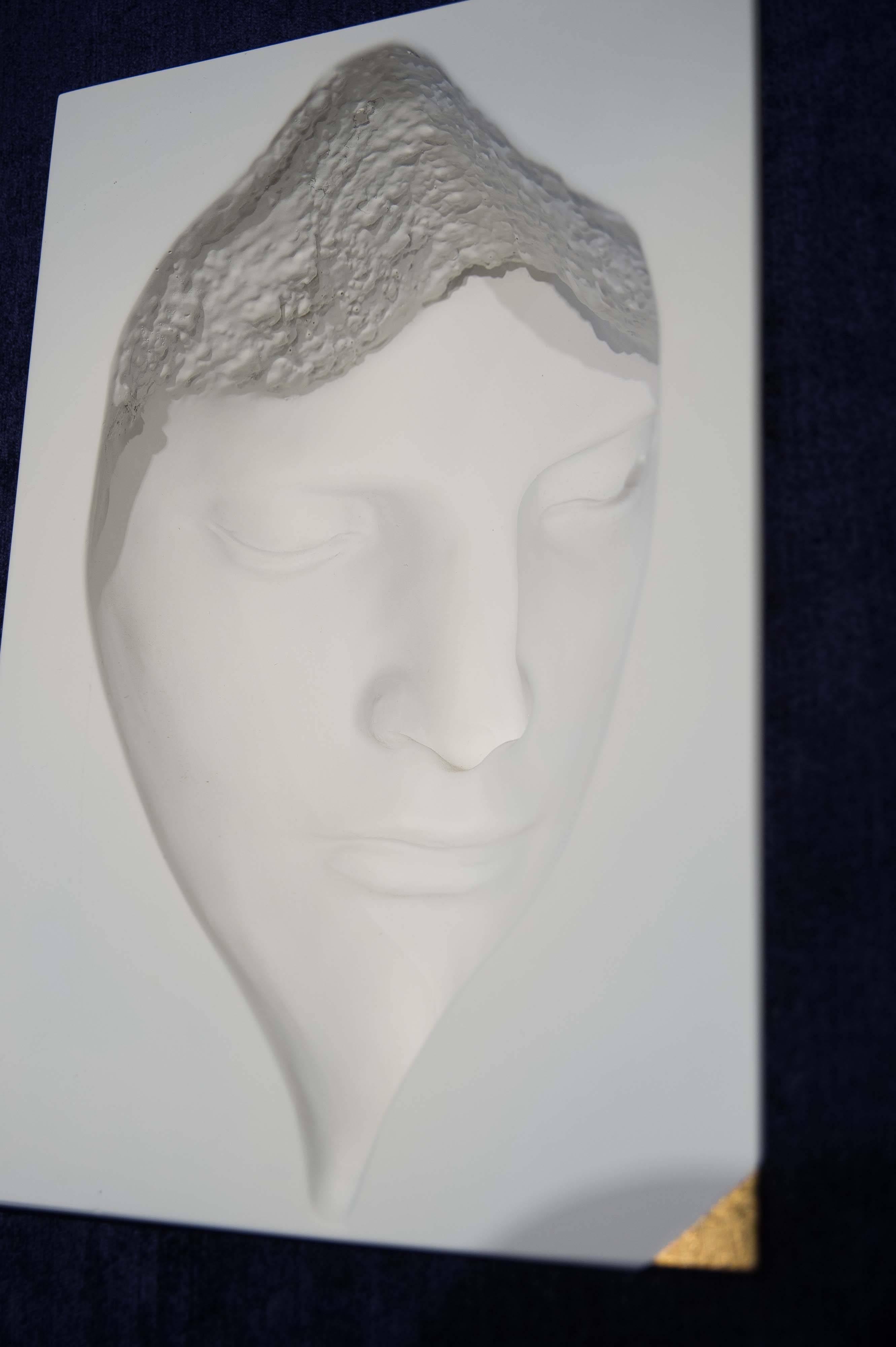 Contemporary Unique 3D Ceramic Face Sculpture by English Sculptor Abbott Van Dada