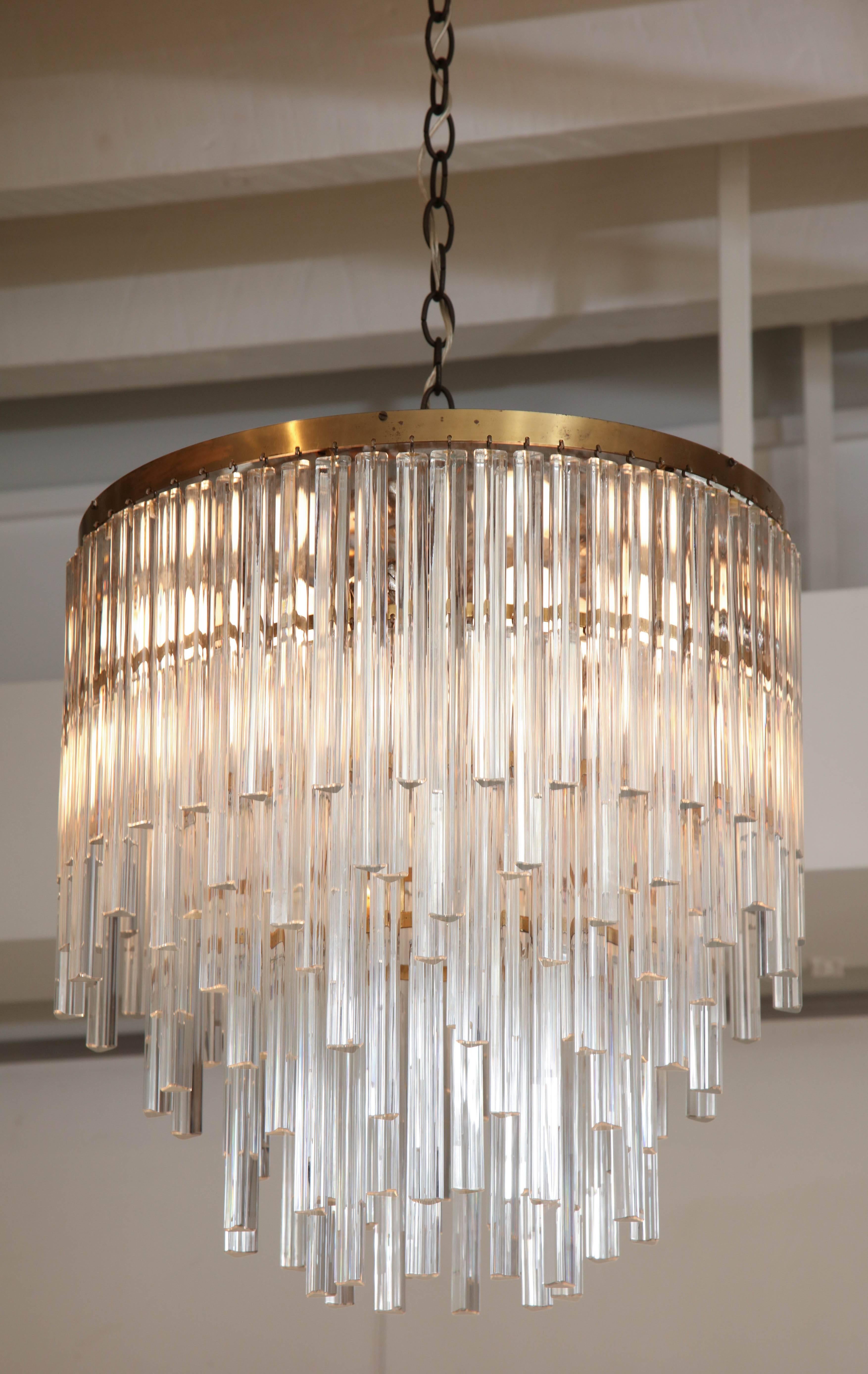 Mid-Century Tiered Murano Glass Chandelier by Venini, Italy, circa 1960 1