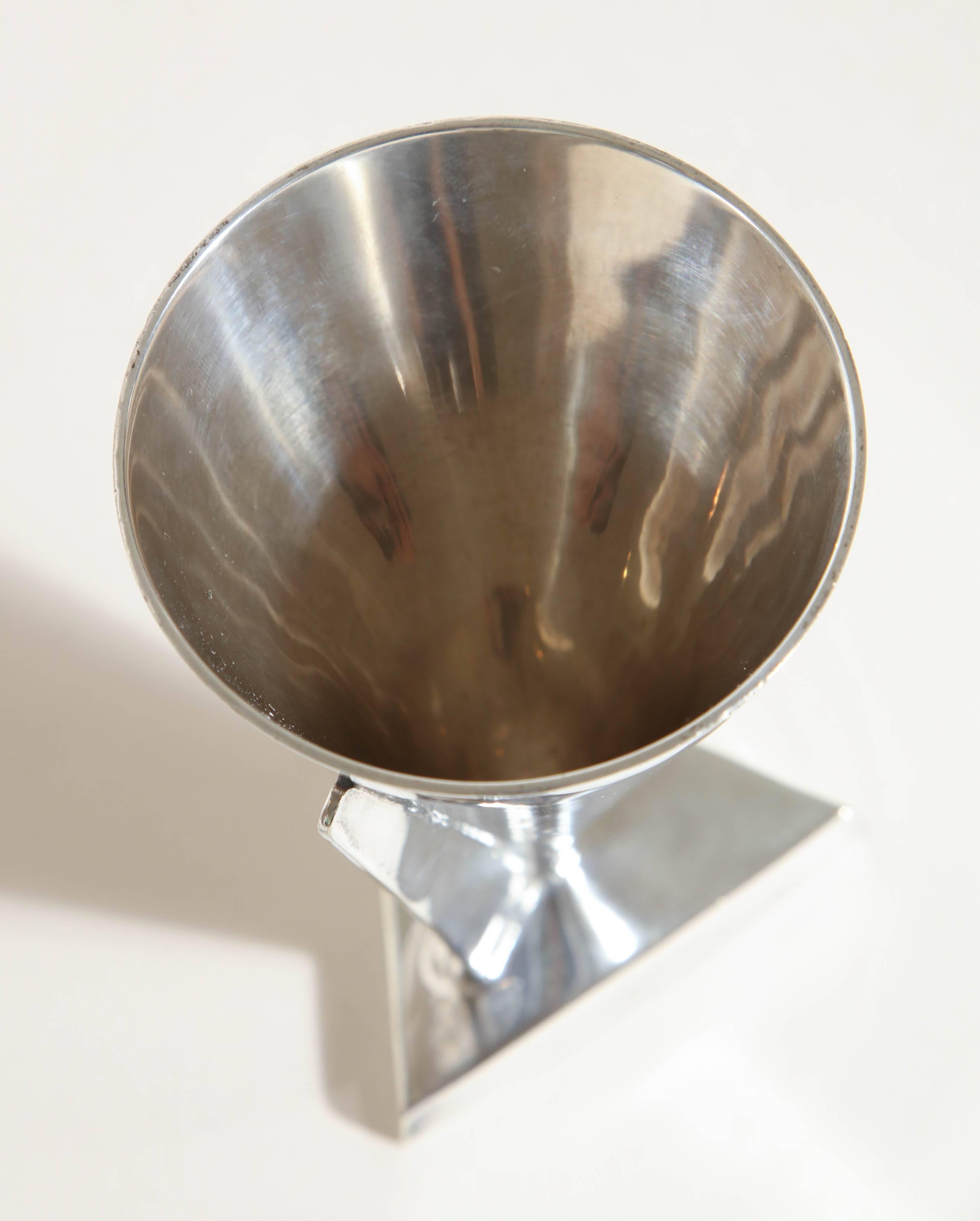 French Art Deco Silver Plated Cocktail Coupe Attributed to Maison Desny For Sale 5