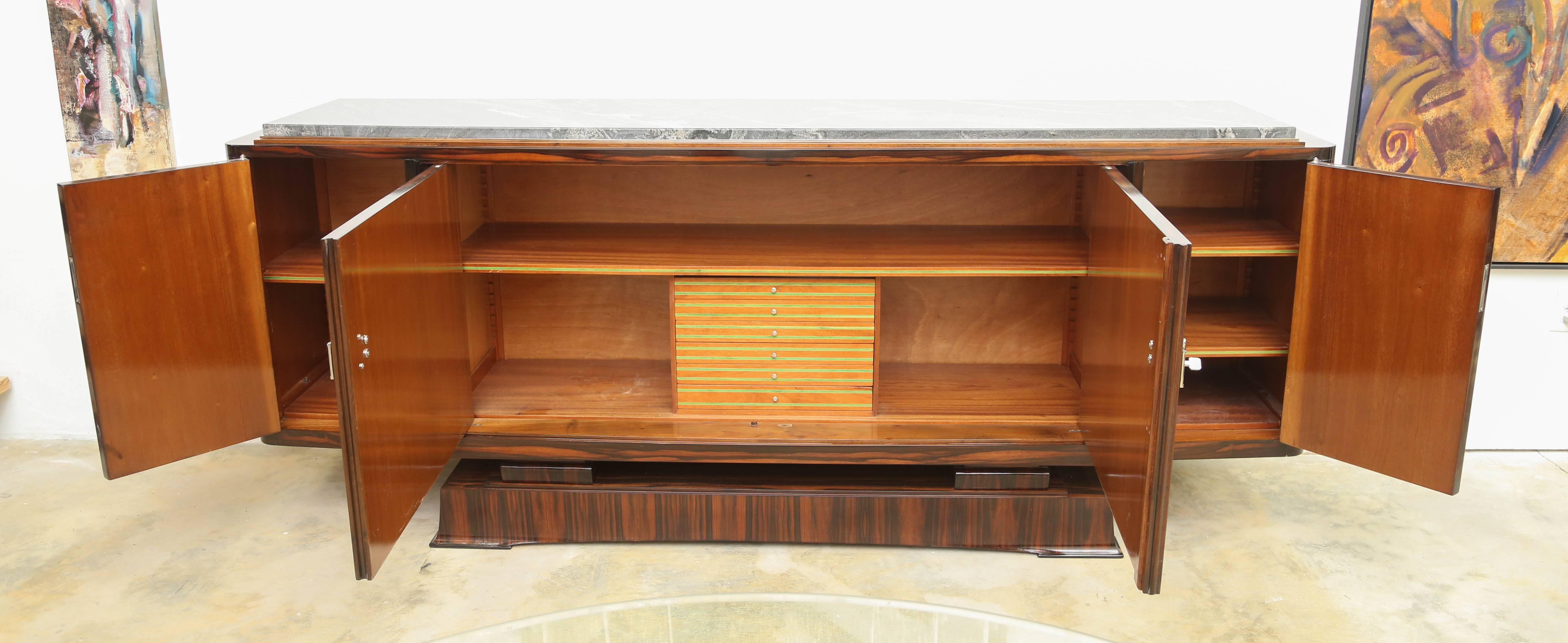 Mid-20th Century French Art Deco Exceptional Macassar Sideboard