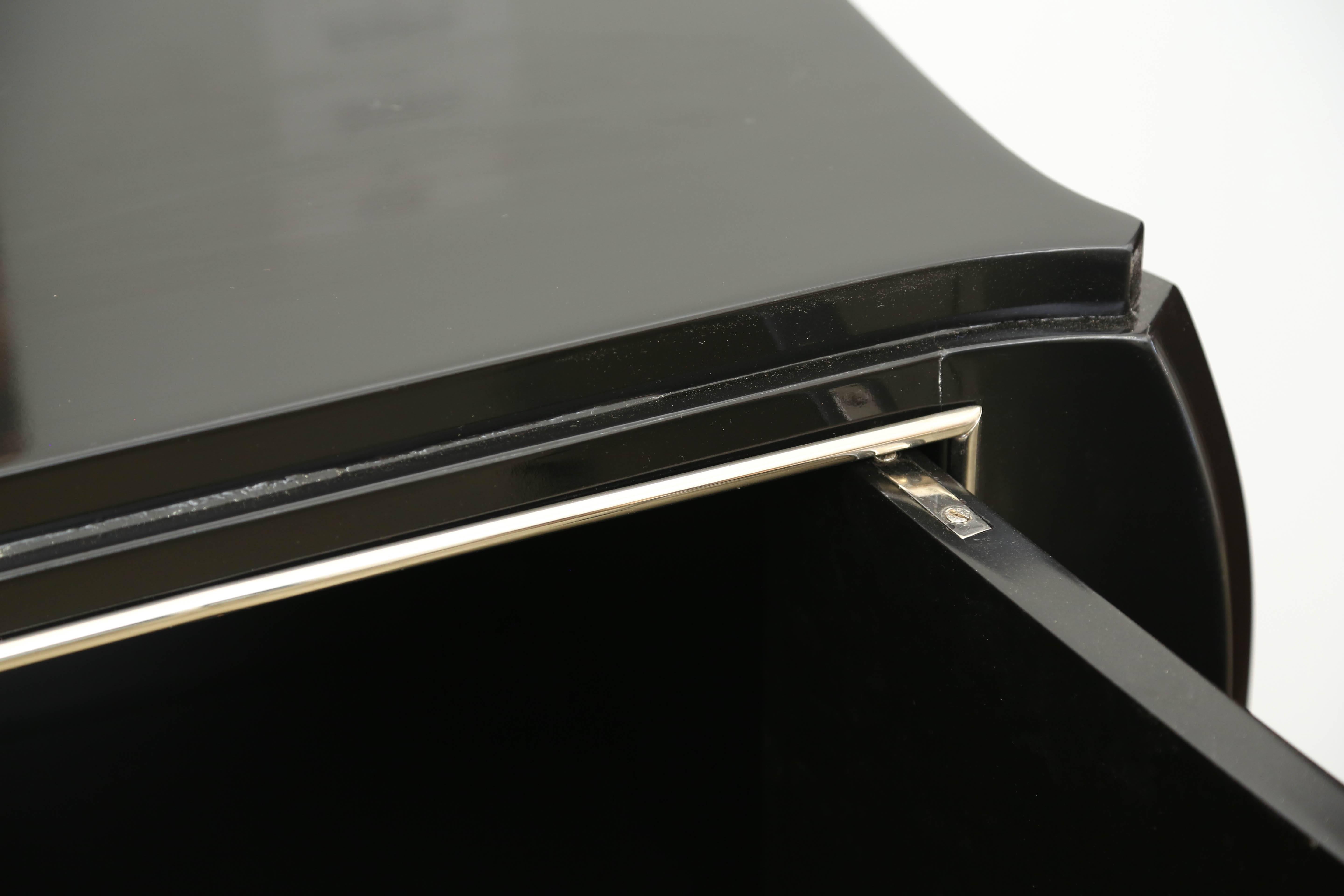 André Arbus Style Side Board Black Lacquered In Excellent Condition In Miami, FL