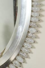 White Gold and Rock Crystal Oval Mirror