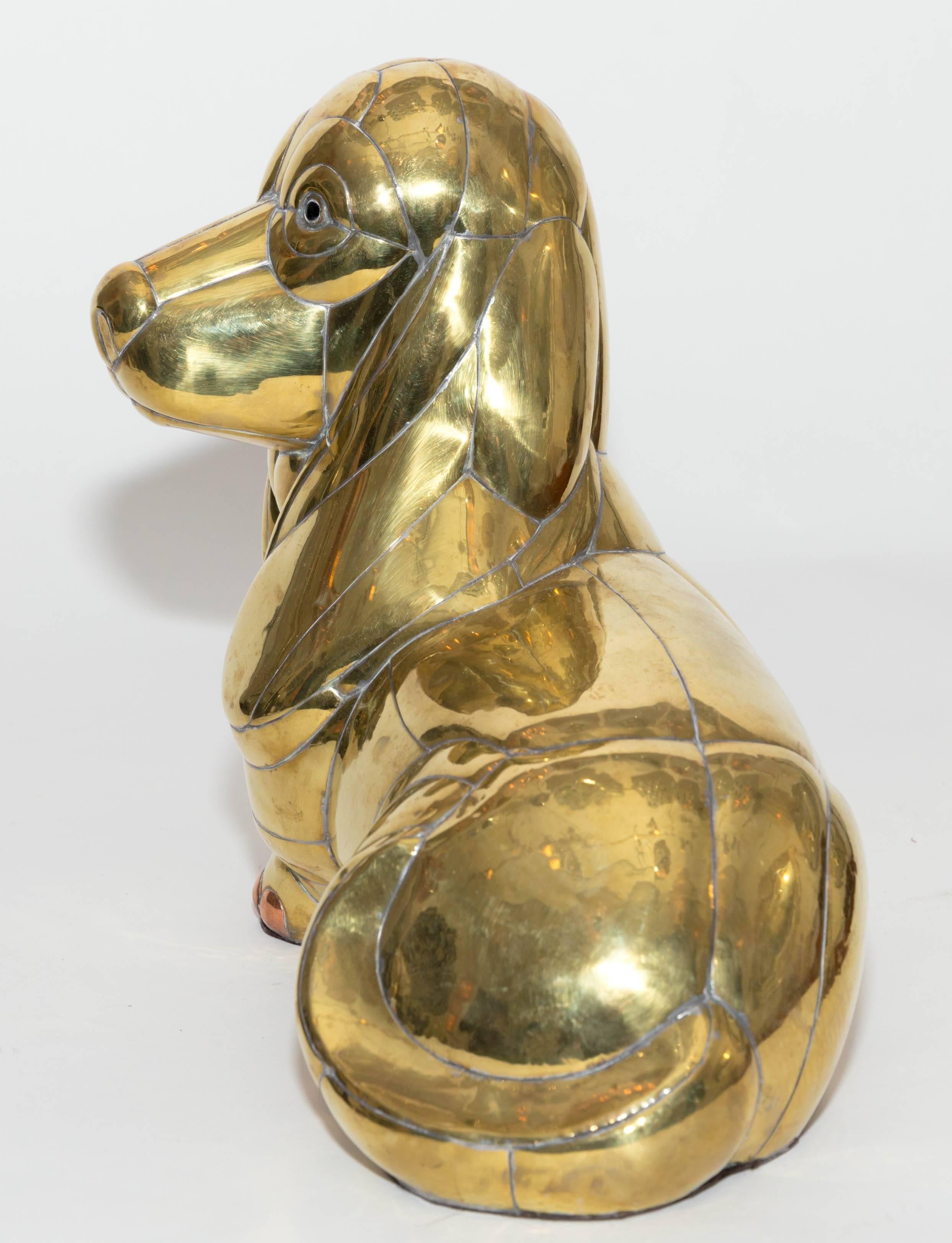 Mid-Century Modern Adorable Brass Bassett Hound by Sergio Bustamante