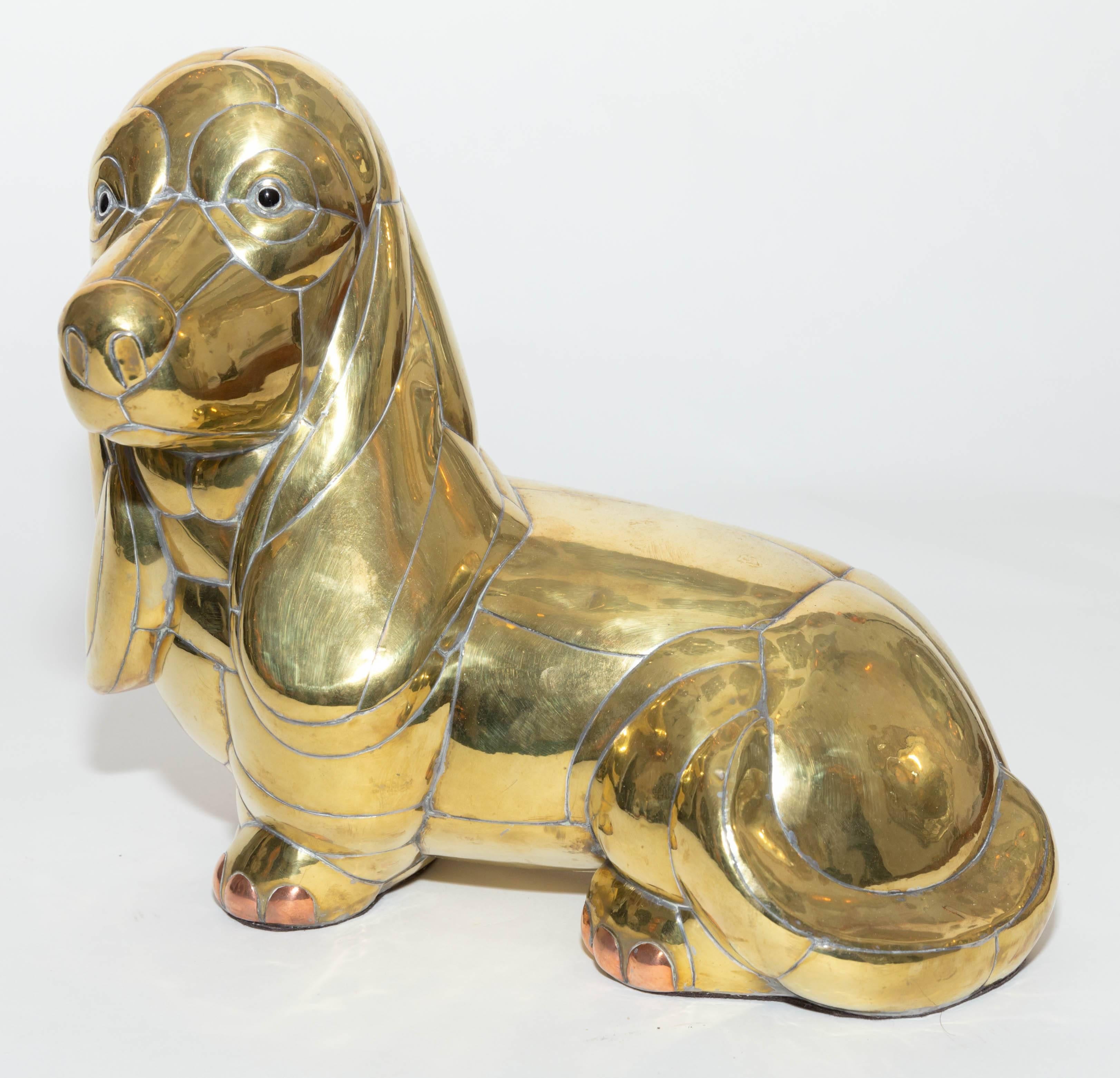 Mexican Adorable Brass Bassett Hound by Sergio Bustamante