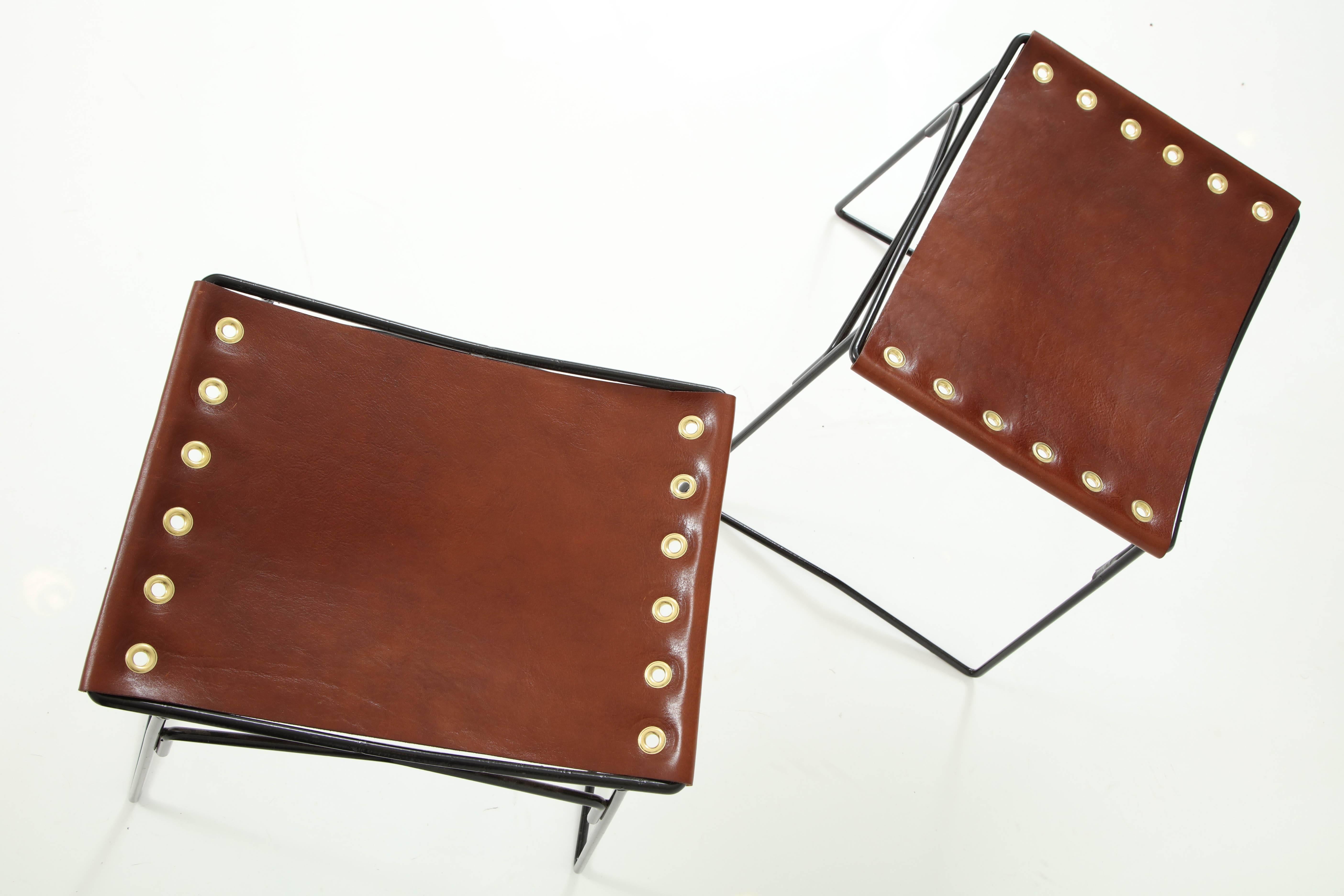 leather sling footstool