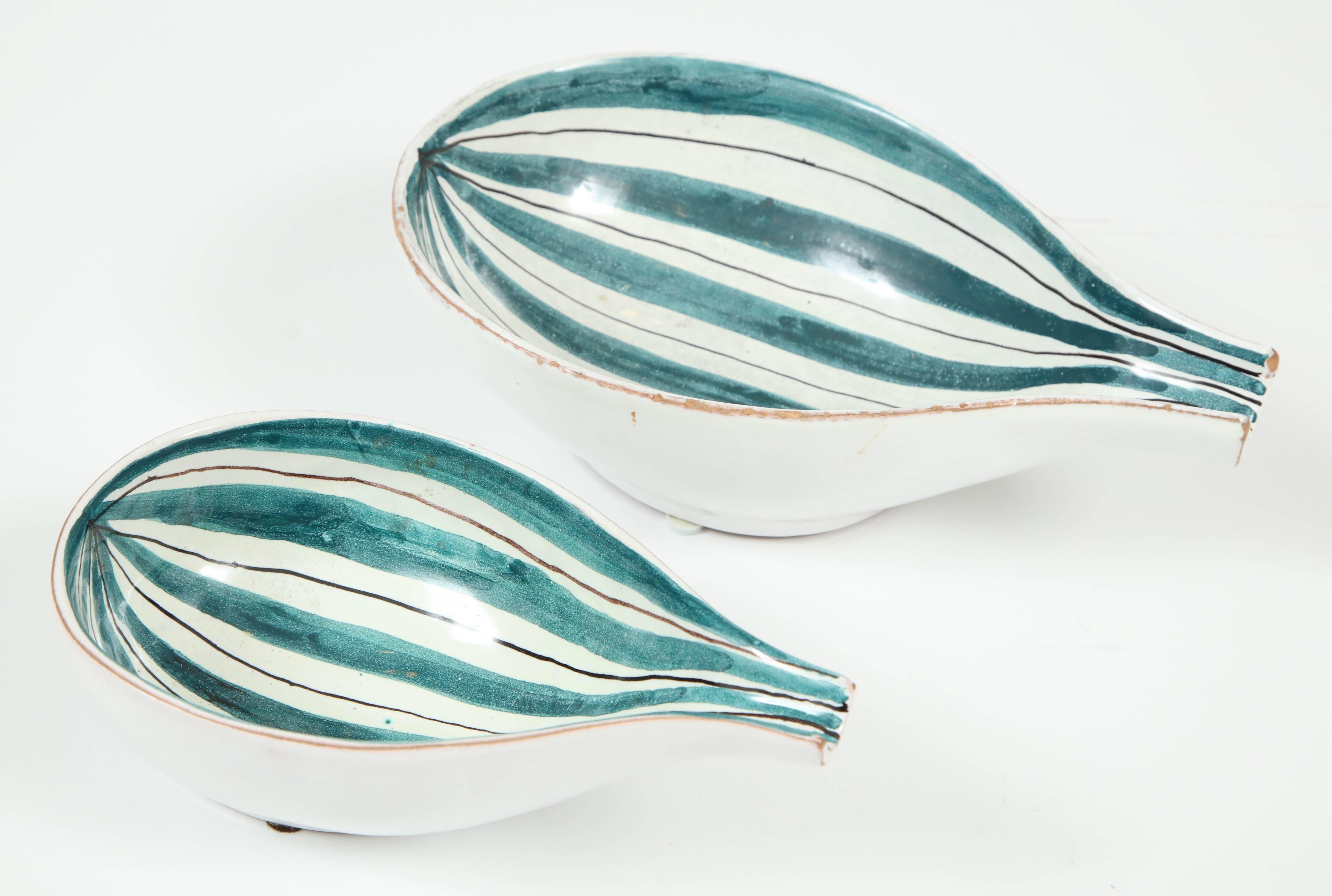 Mid-Century Modern Raymor Ceramic Bowls, Pair