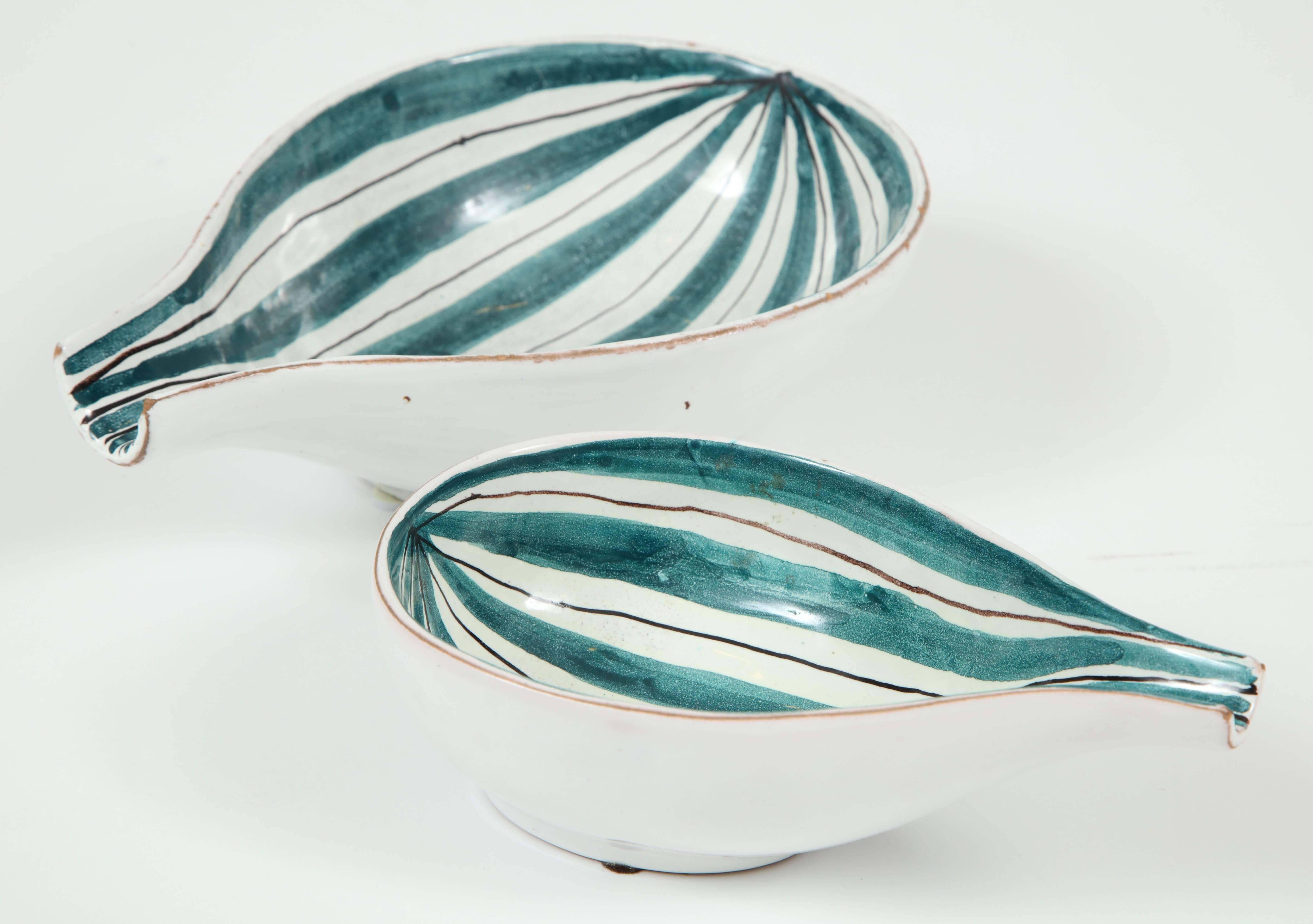 Italian Raymor Ceramic Bowls, Pair