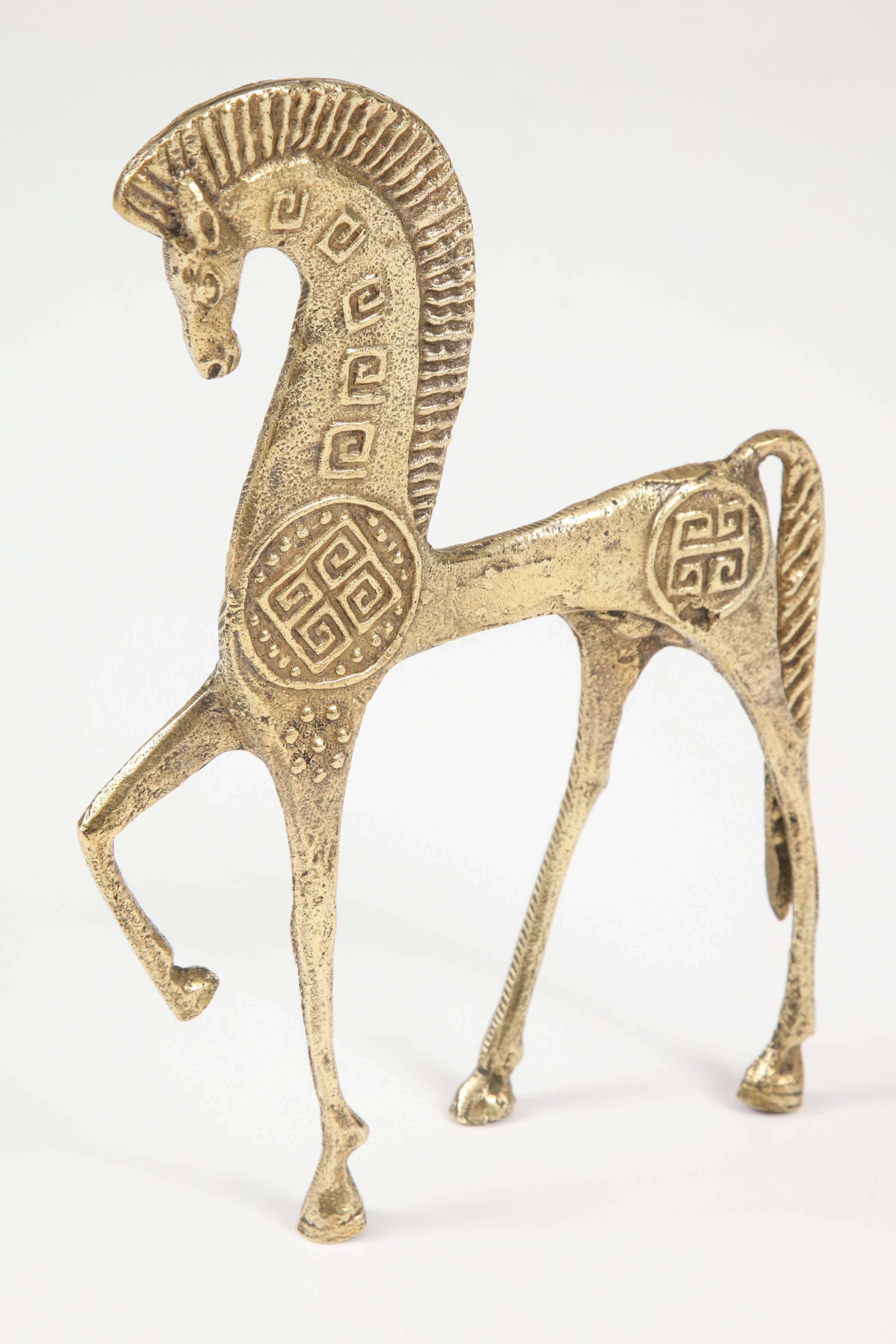 Decorative brass horse, circa 1950, Sweden.